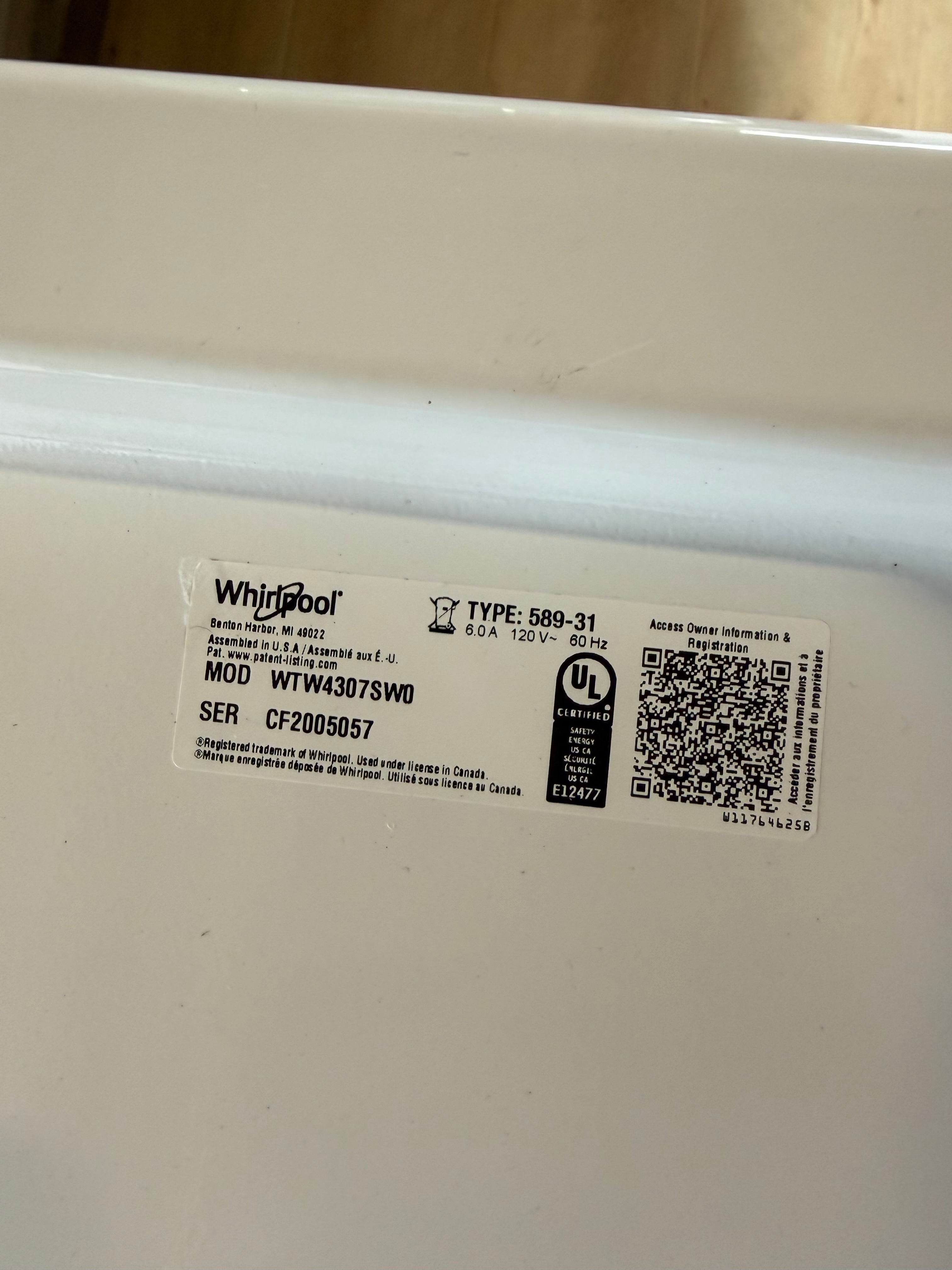 Whirlpool Grey Face Top Load Set