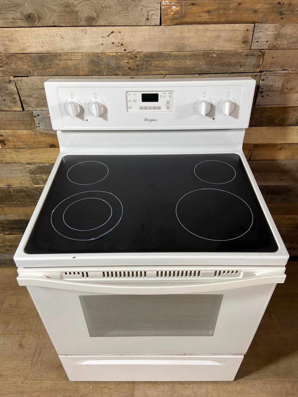 Whirlpool White Glass Top Range