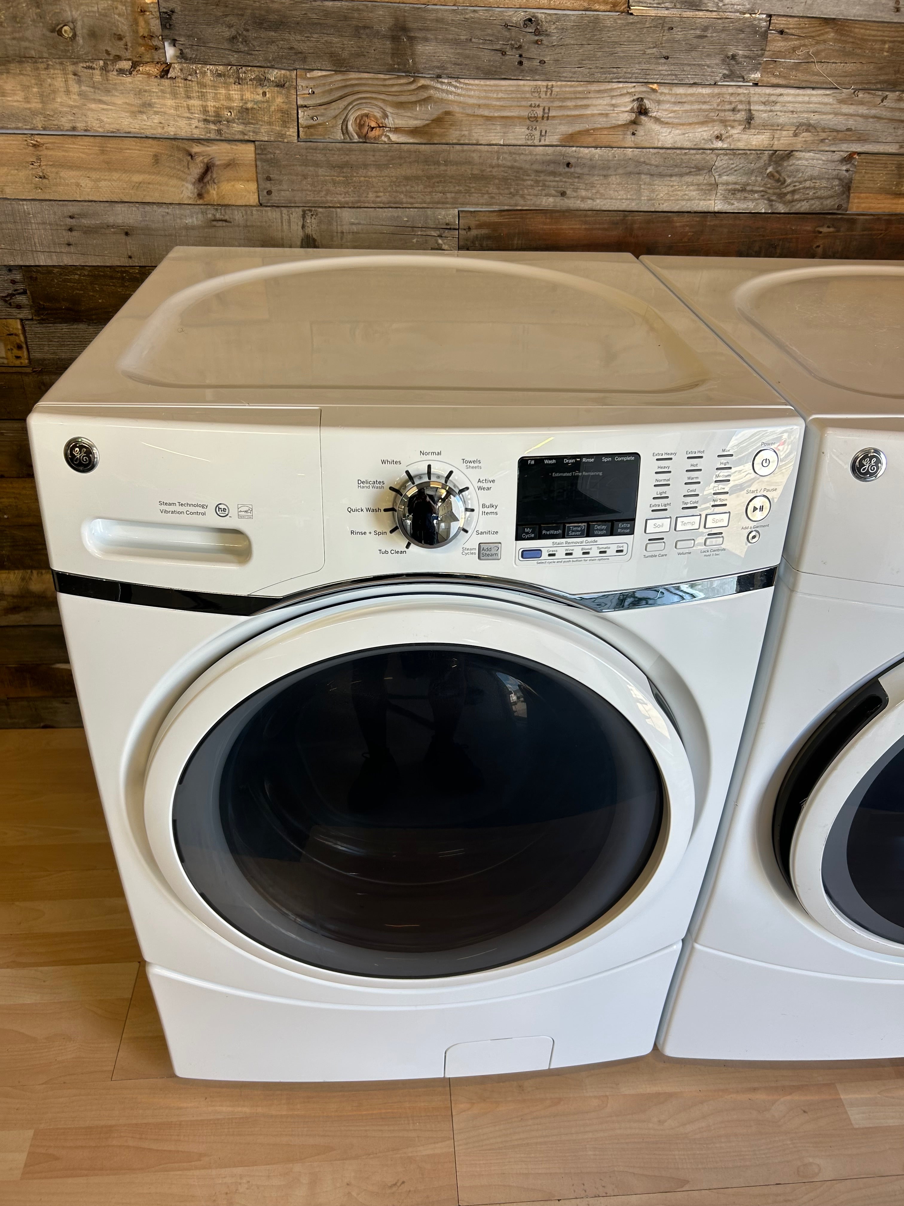 GE White Front Load Set