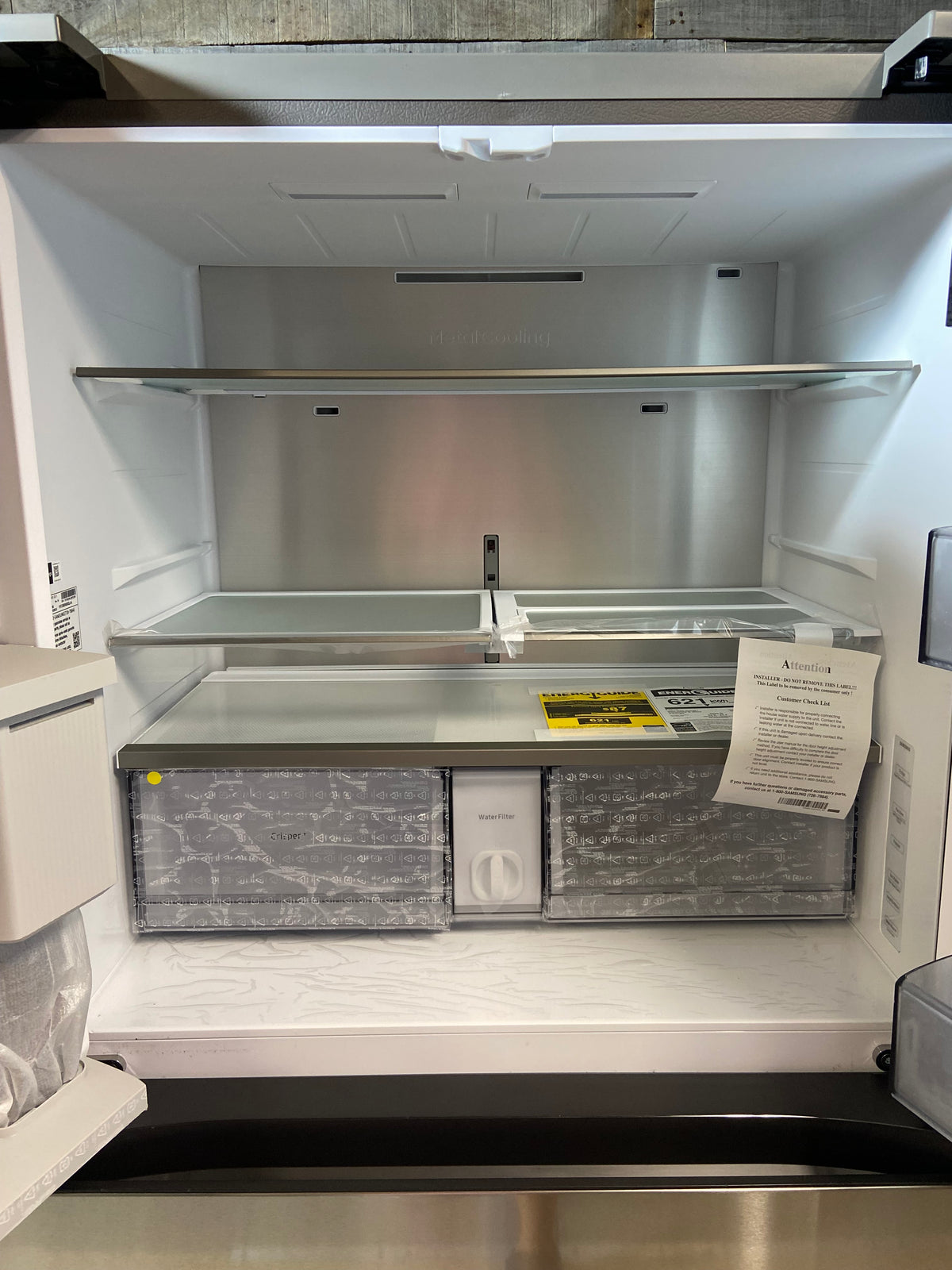 Samsung Bespoke AI Standard-Depth Beverage Center 29-cu ft 4 -Door 36-in Wide French Door Refrigerator with Dual Ice Make