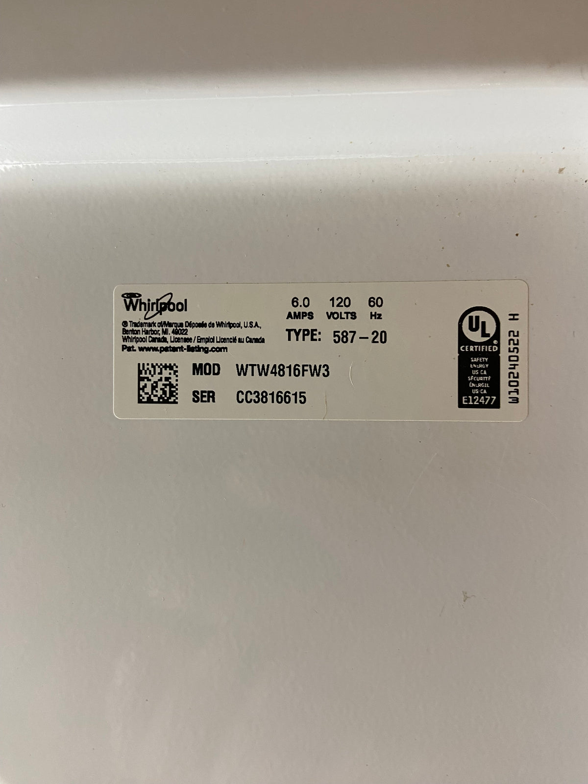 Whirlpool Top Load Grey Panel Washer & Dryer Set