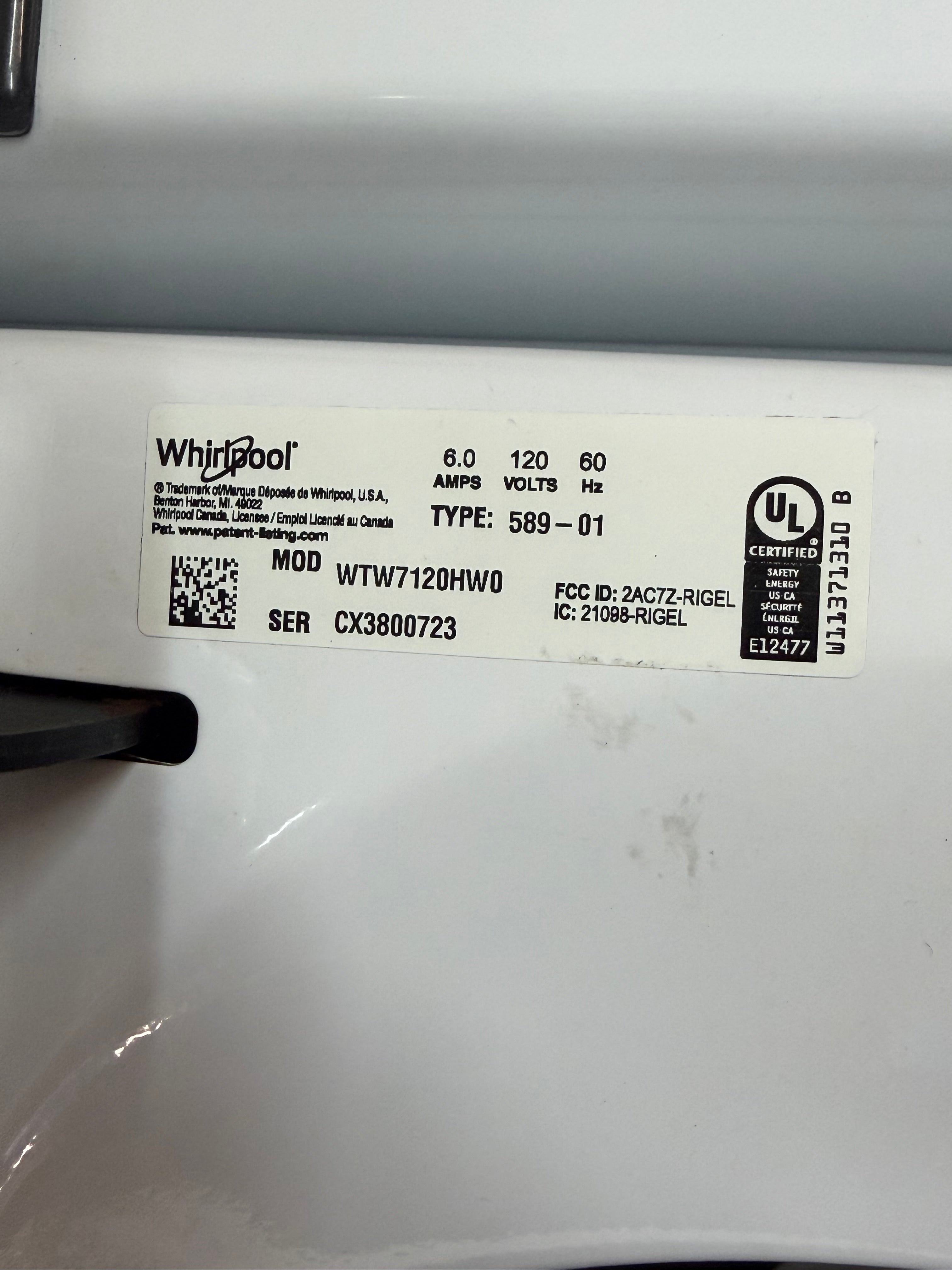 White Whirlpool Load-N-Go Wifi Enable Top Load Set