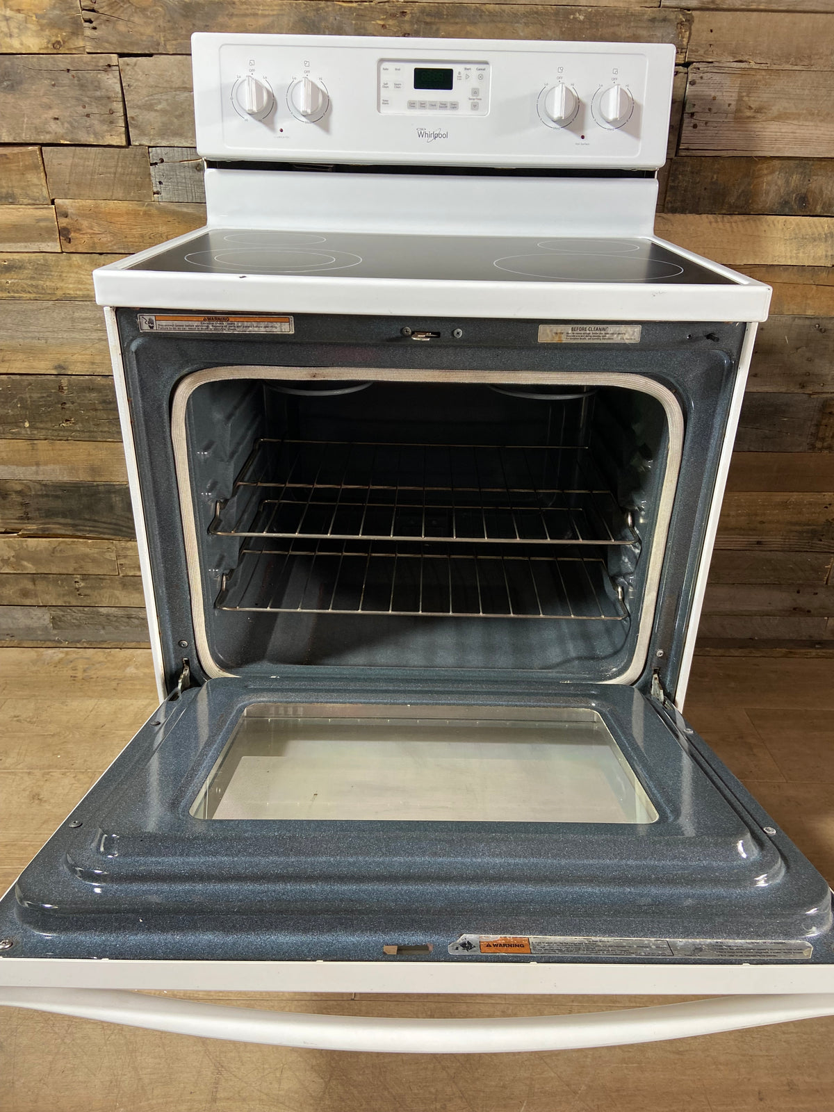 Whirlpool White Glass Top Range