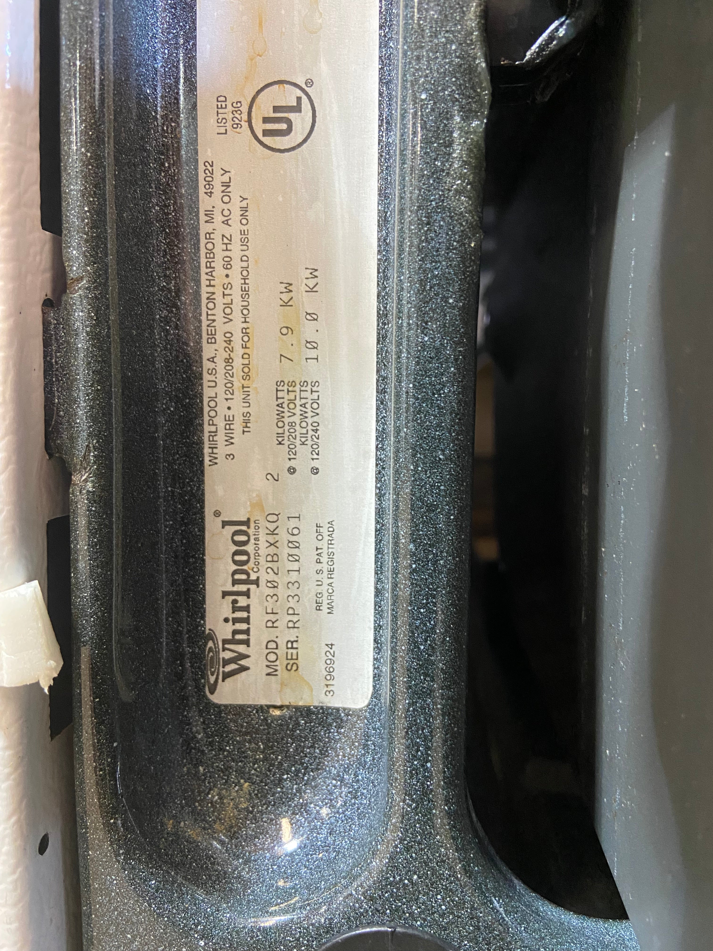 Whirlpool White Coil Top Range