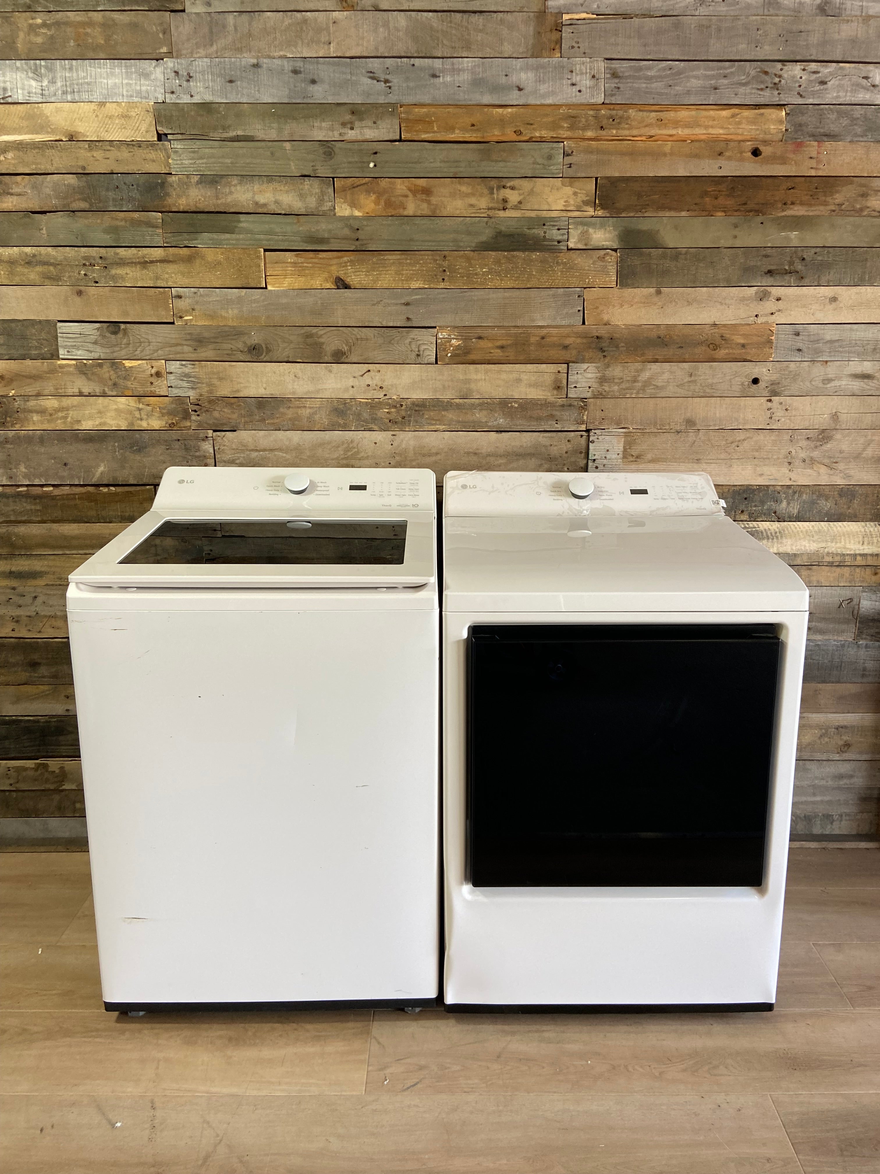 LG THINQ Washer & Electric Dryer Set – White