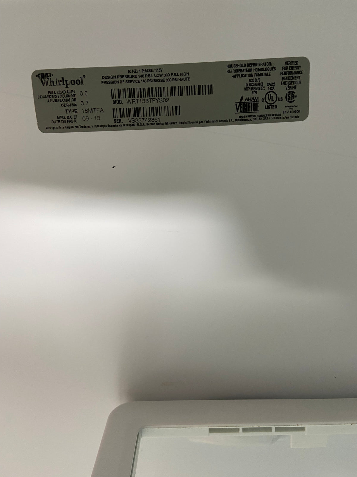 Whirlpool 30” Stainless Steel Top/Bottom Refrigerator With Ice Maker