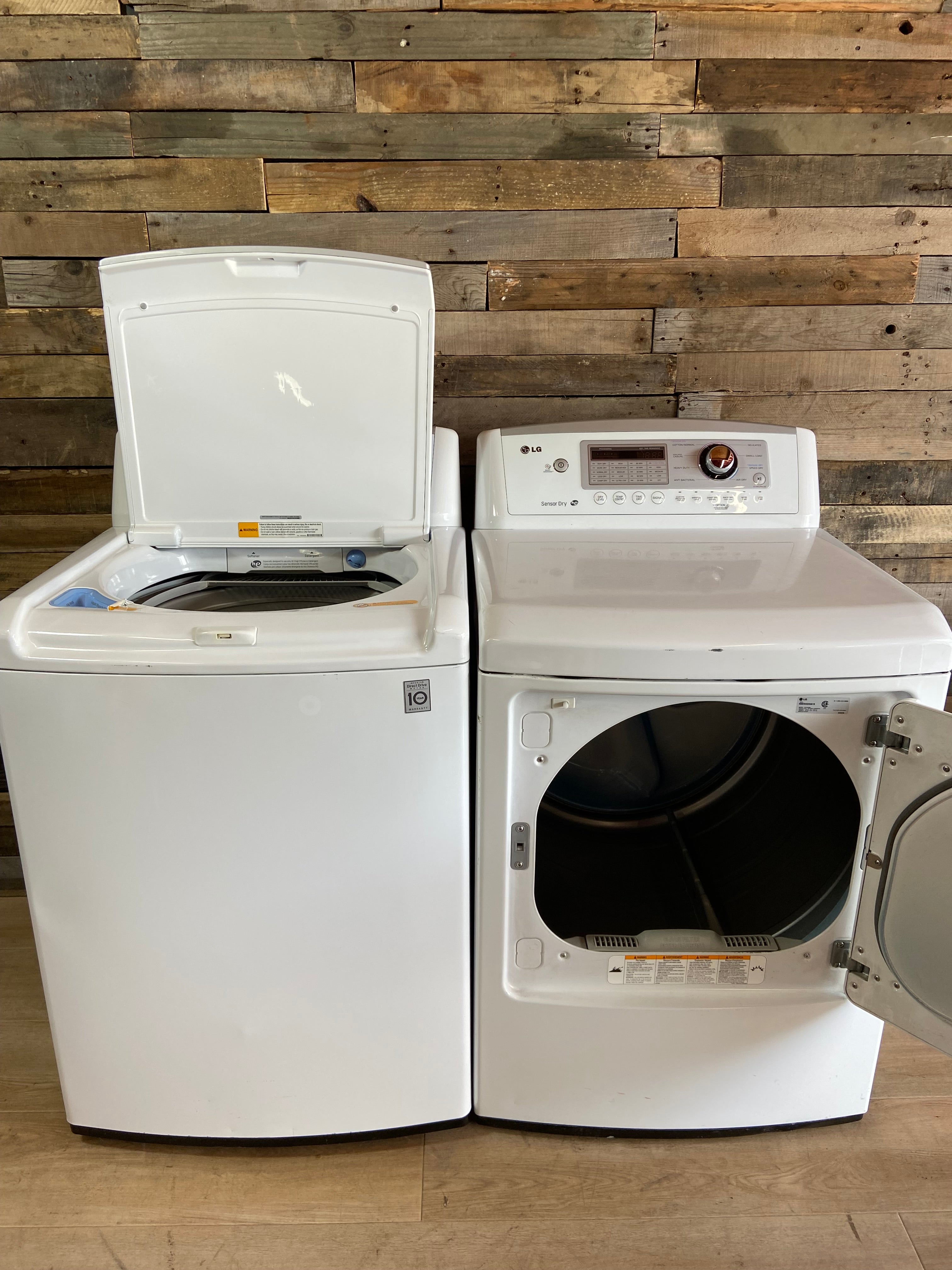 LG Large Capacity Top Load Washer Dryer Set