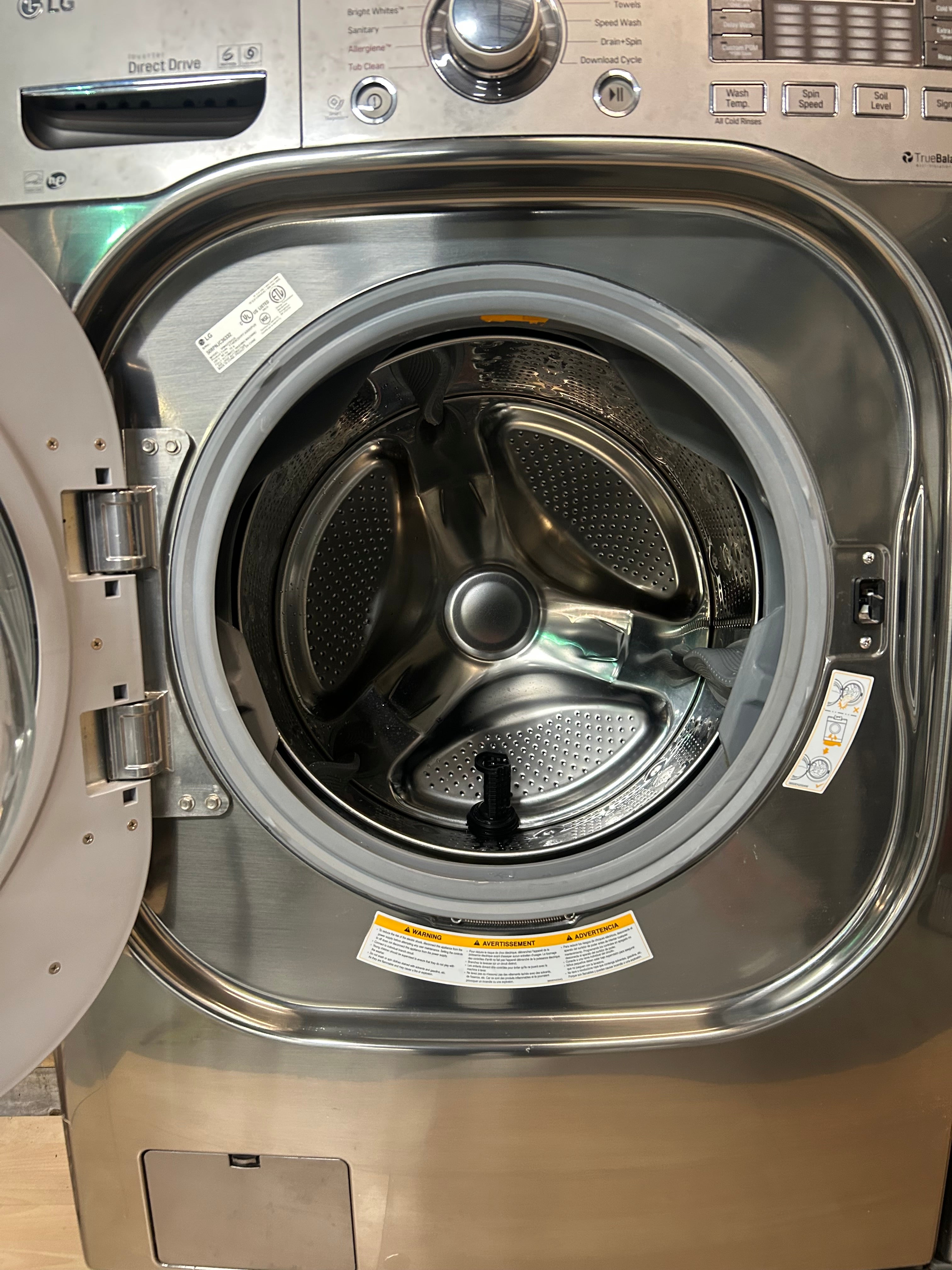 Stainless LG Steam Large Capacity Pedestal Front Load Set