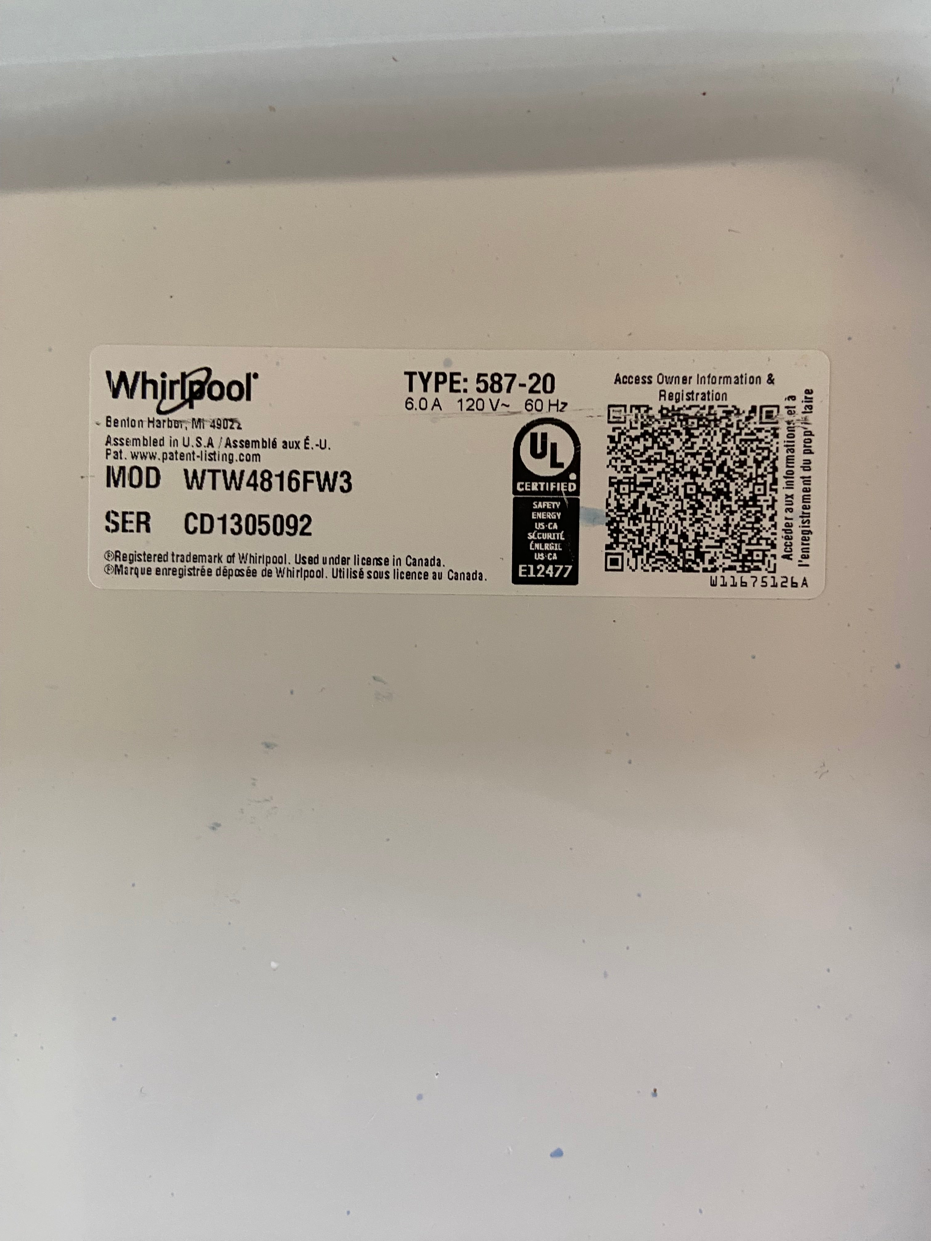 Whirlpool Top Load Washer & Dryer Set