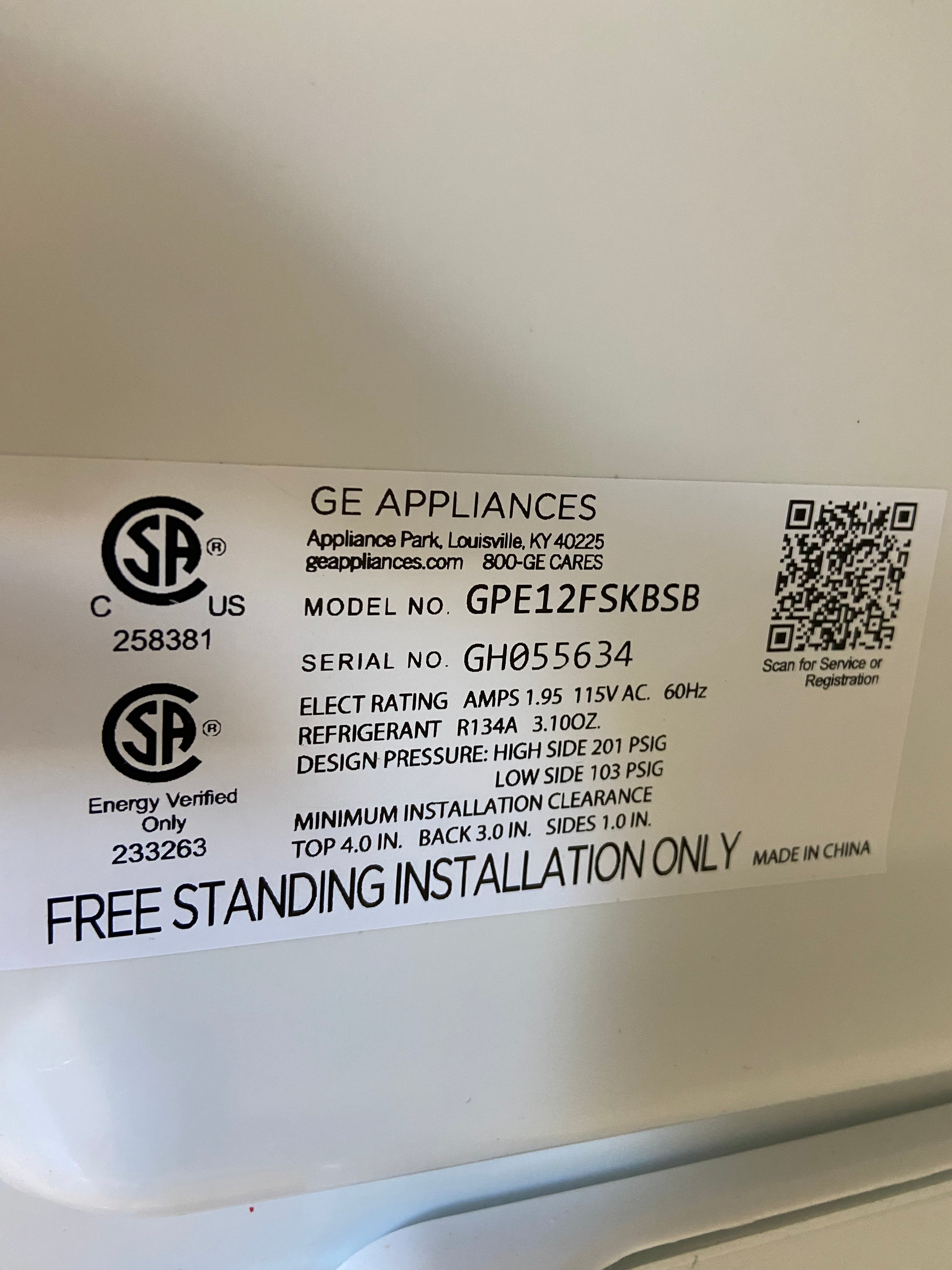 GE Top/Bottom Stainless Refrigerator