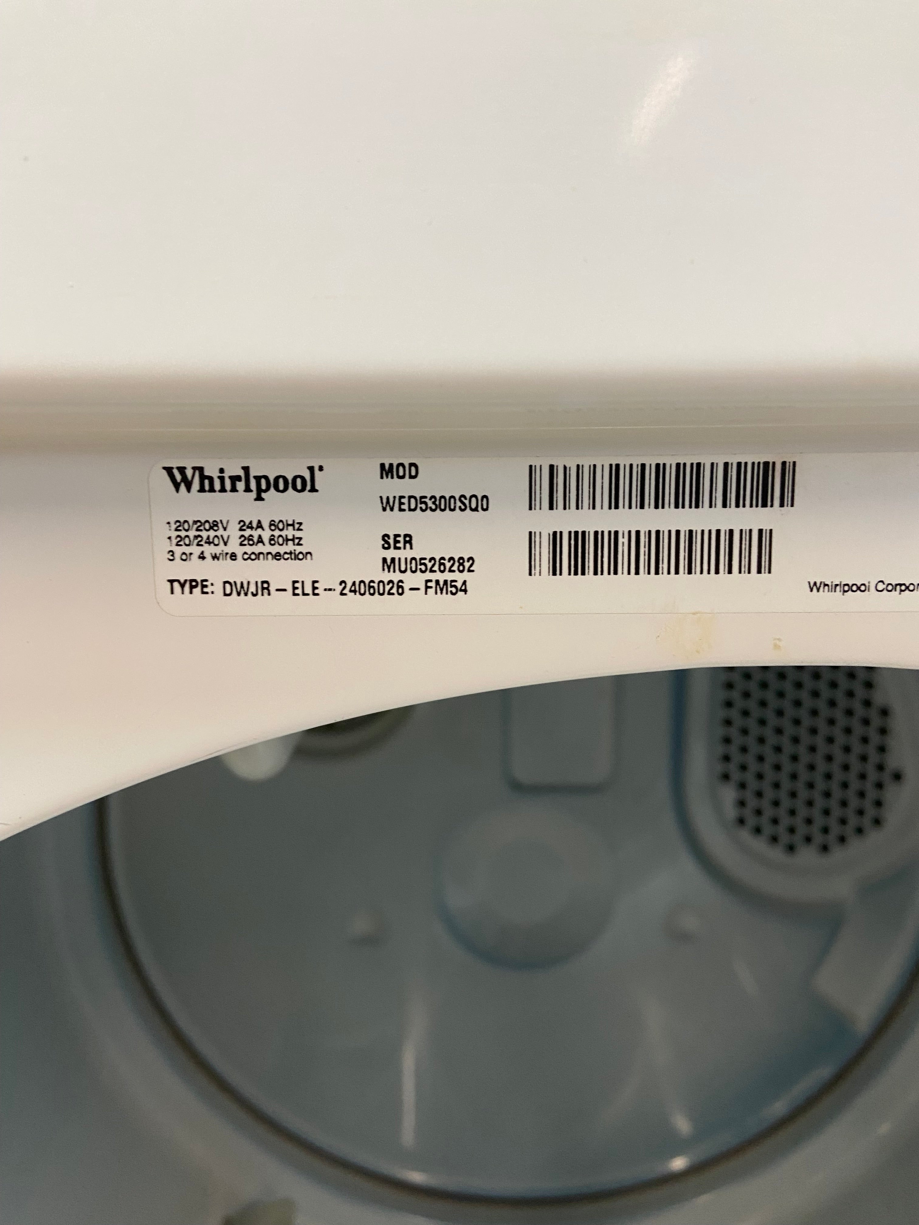 Whirlpool White Dryer