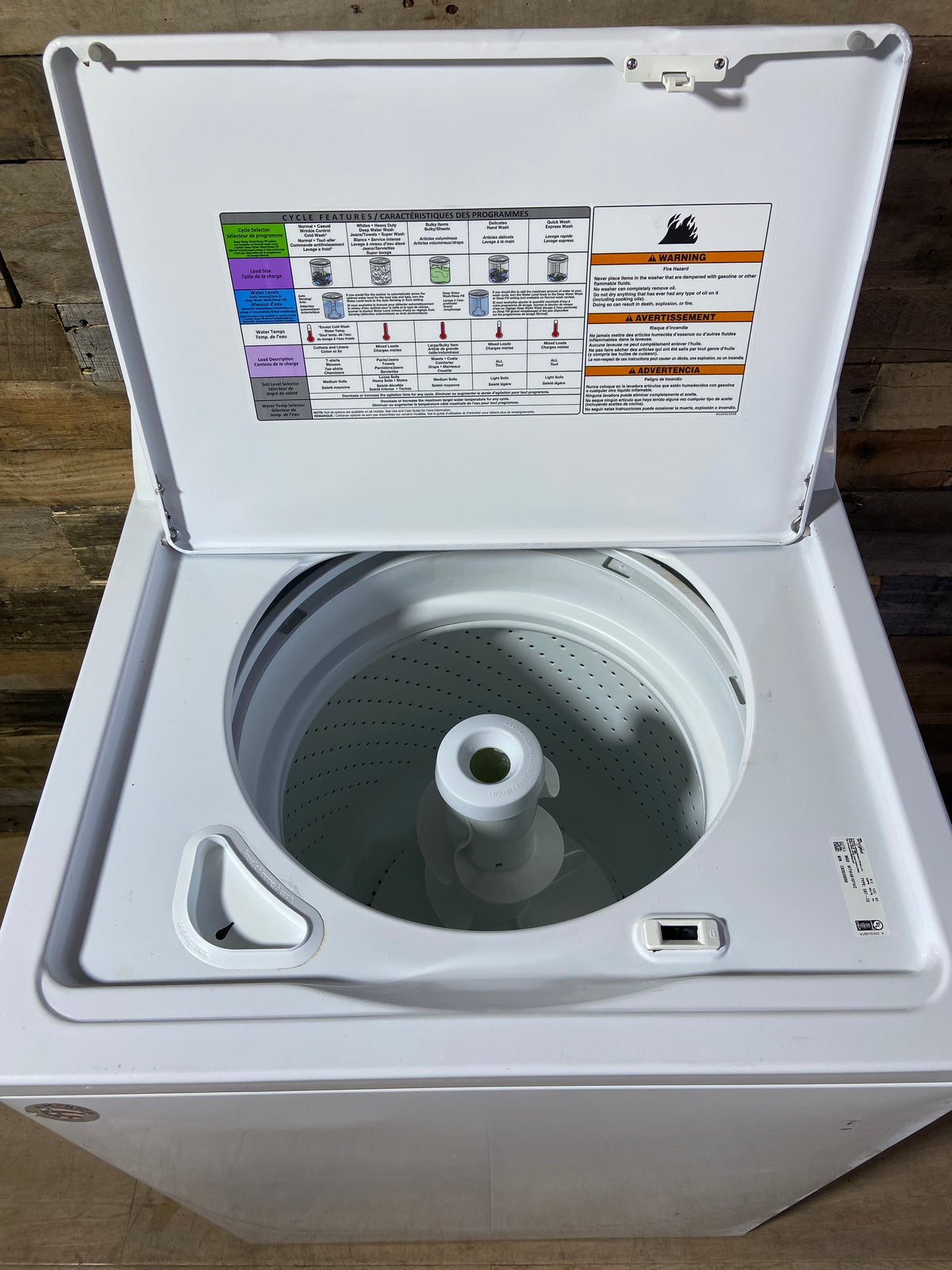 Whirlpool Top Load White Panel Washer