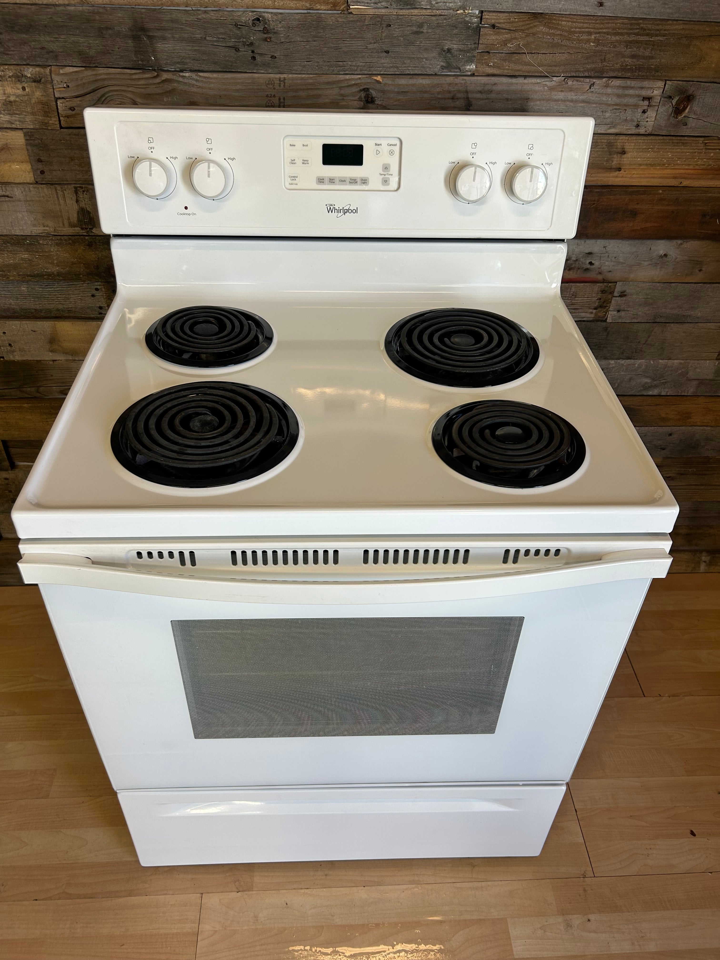 White Whirlpool Coil Top Range
