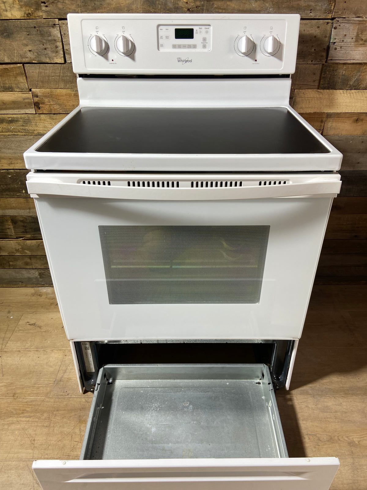 Whirlpool White Glass Top Range