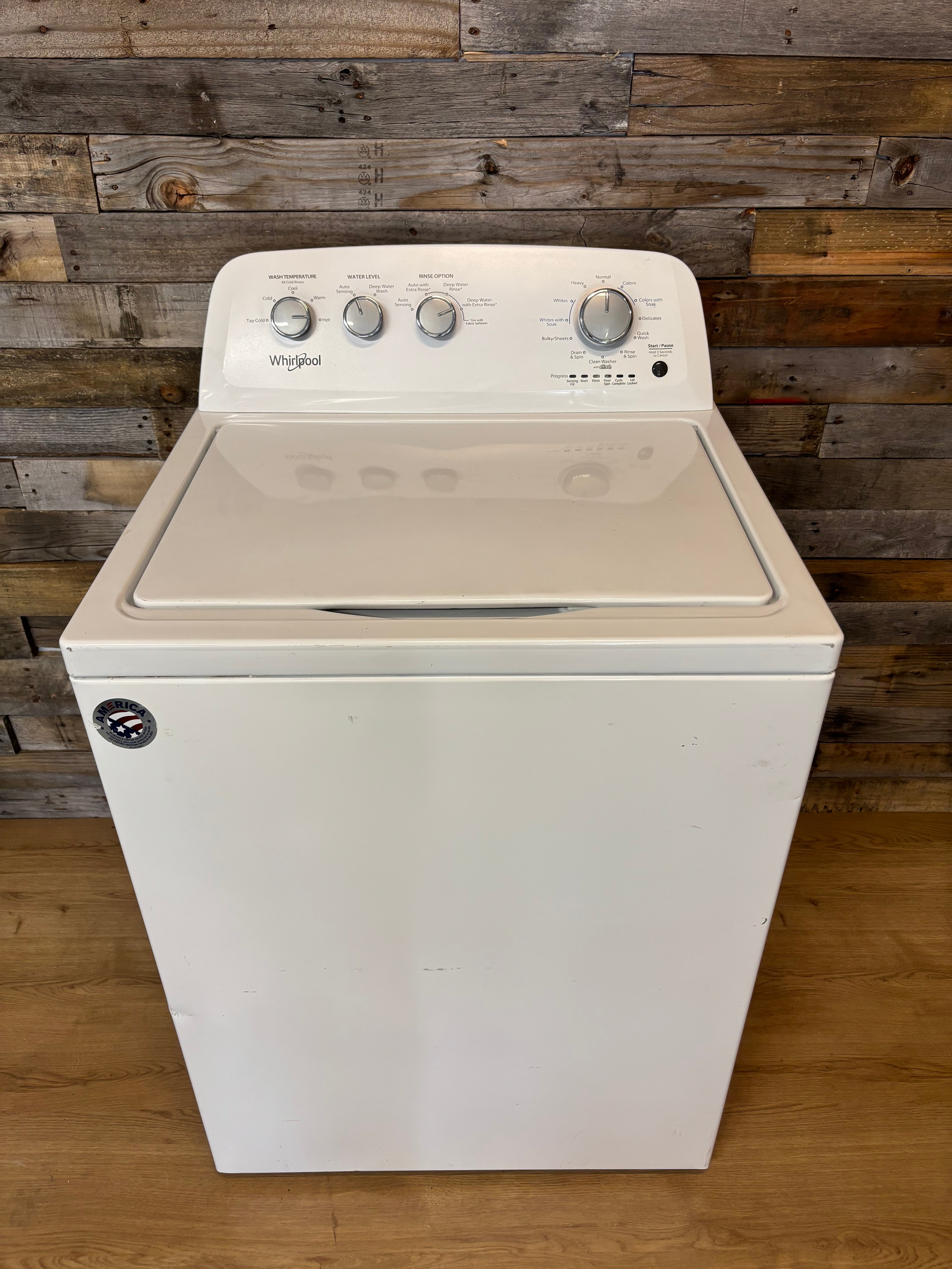 White Face Whirlpool Top Load Washer