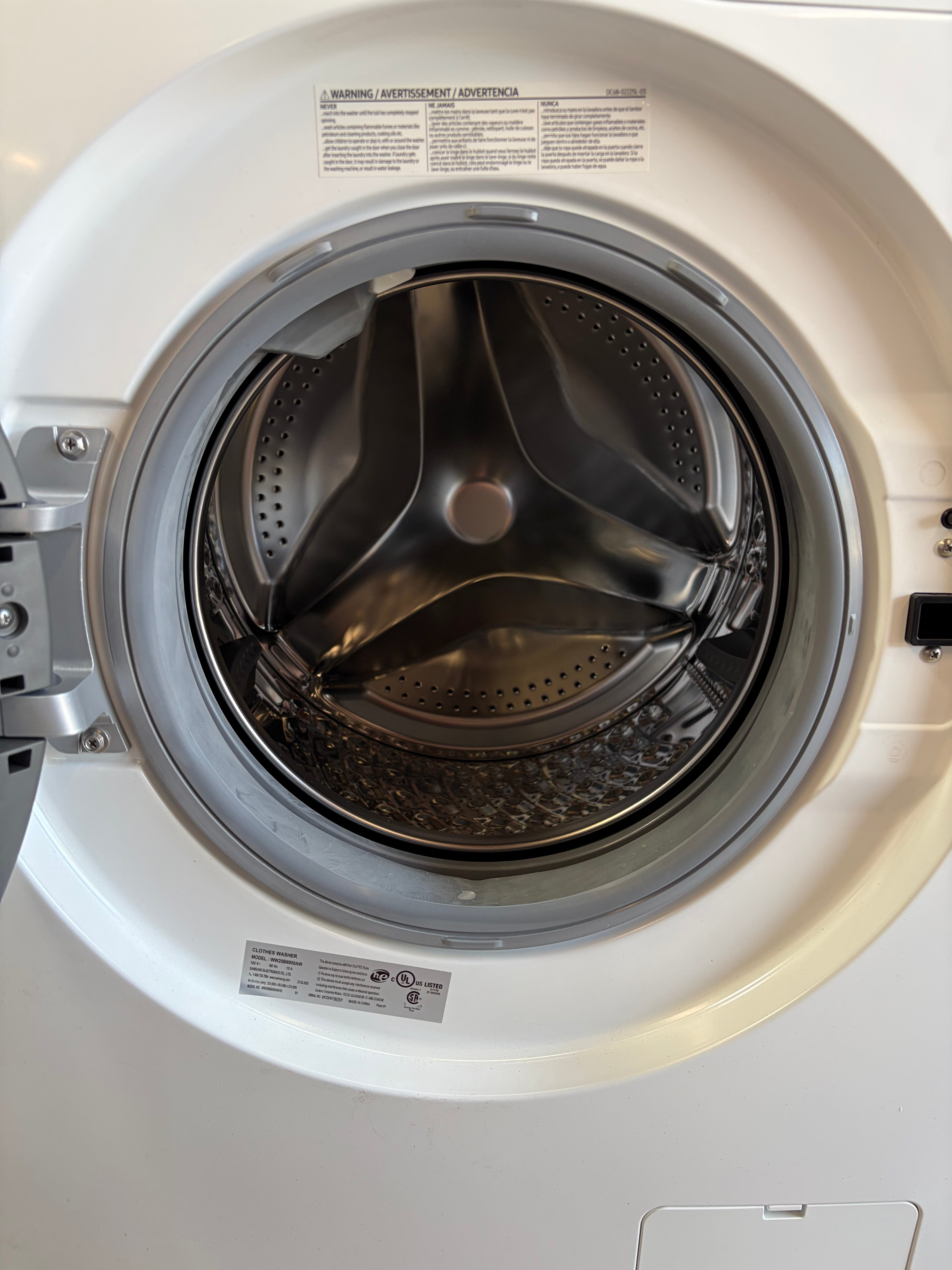 2.5 cu. ft. Compact Front Load Washer and Dryer with AI Smart Dial and Super Speed Wash in White