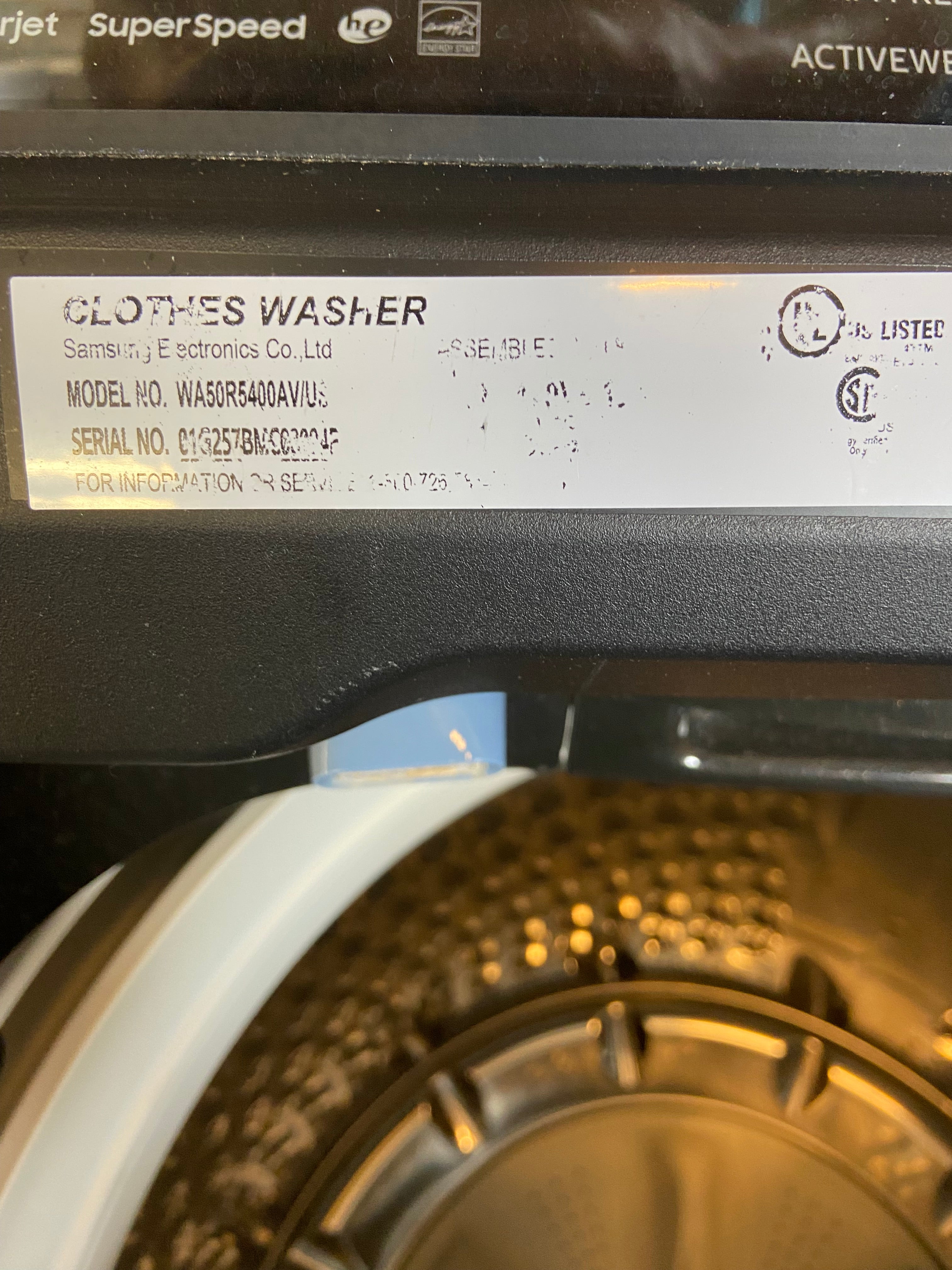 Samsung 5.0 cu. ft. Top Load Washer with Super Speed in Black Stainless Steel