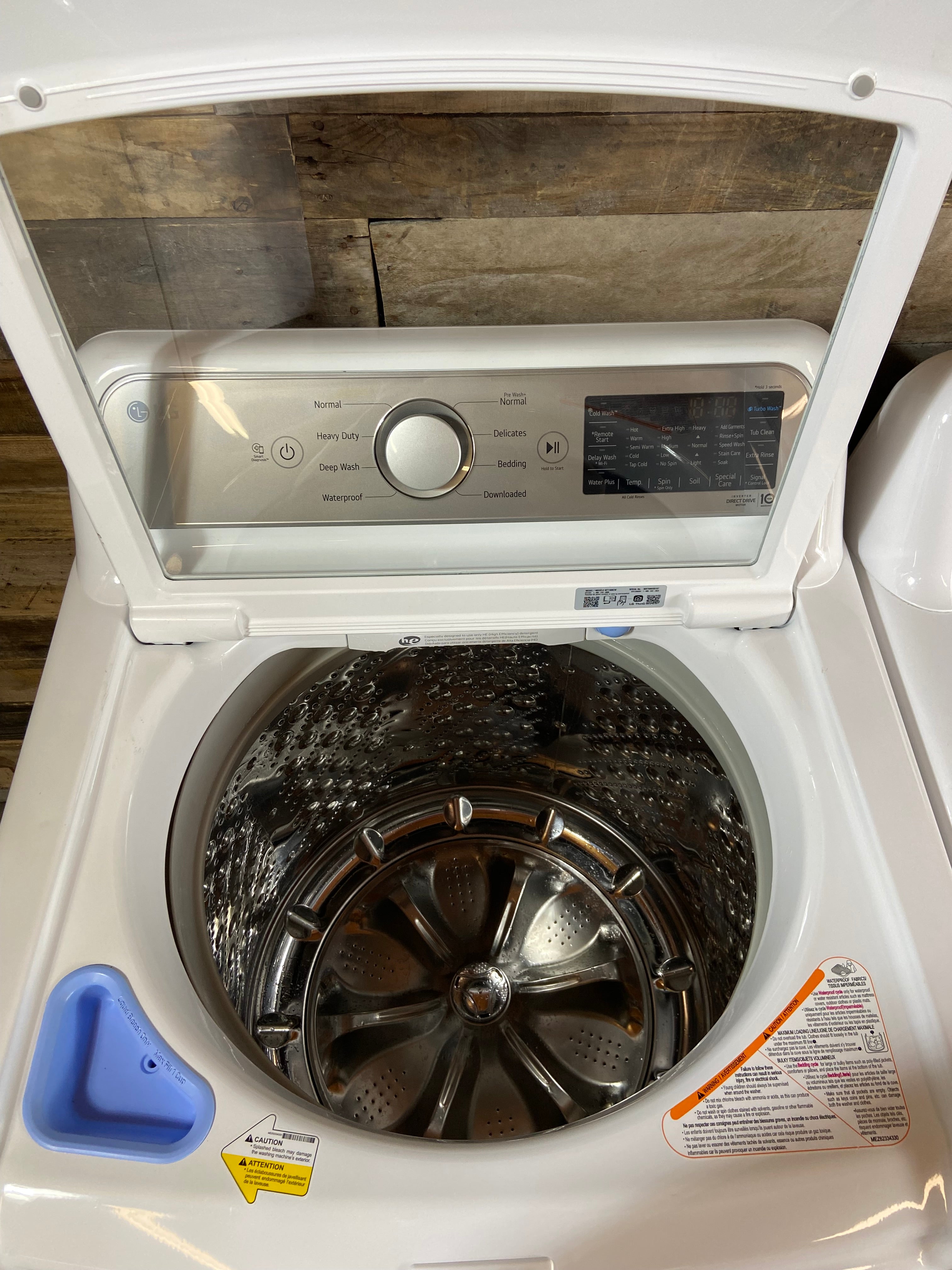 LG Top Load Glass Lid Washer & Dryer Set