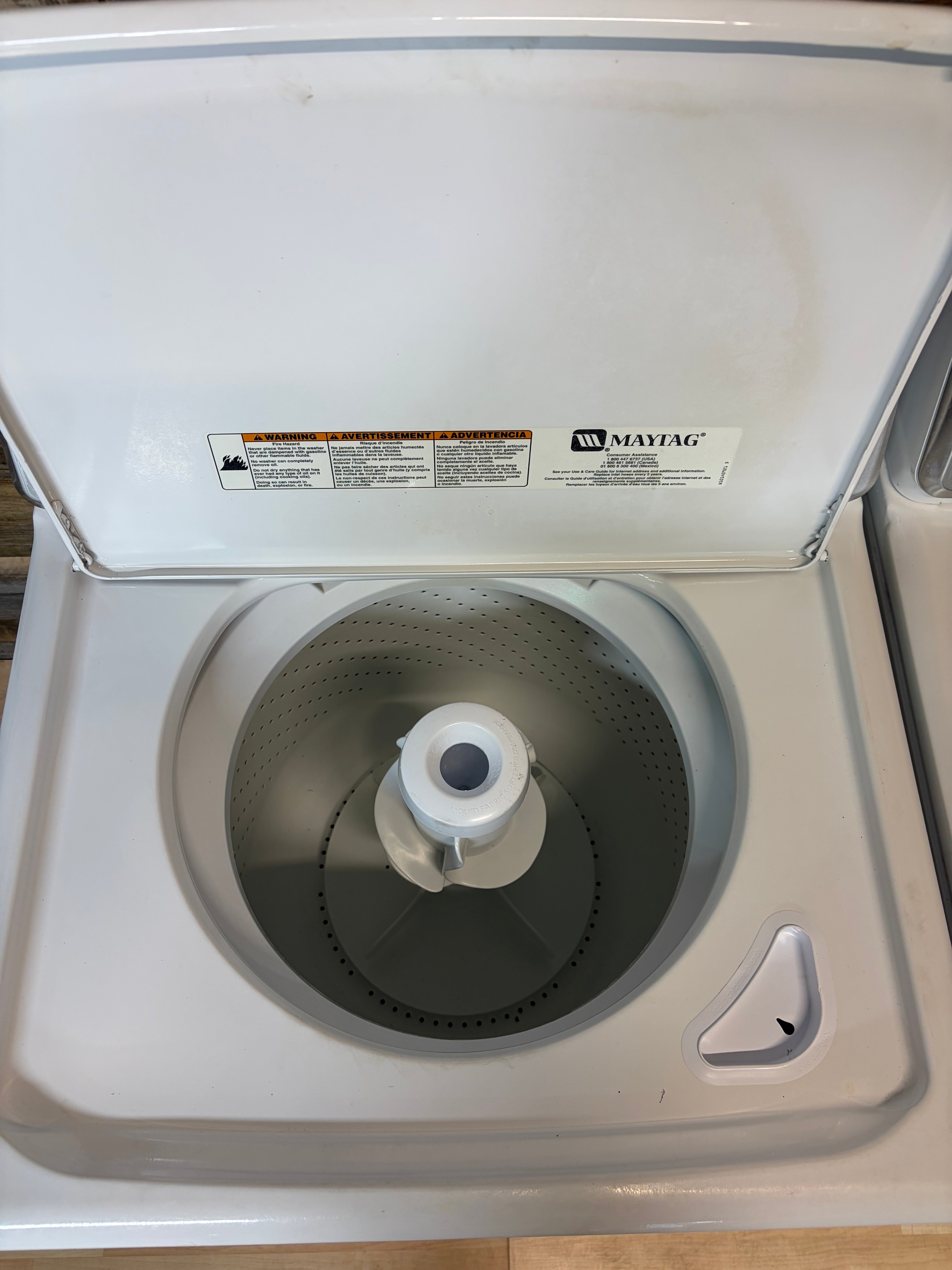 White Maytag Direct Drive Top Load Set