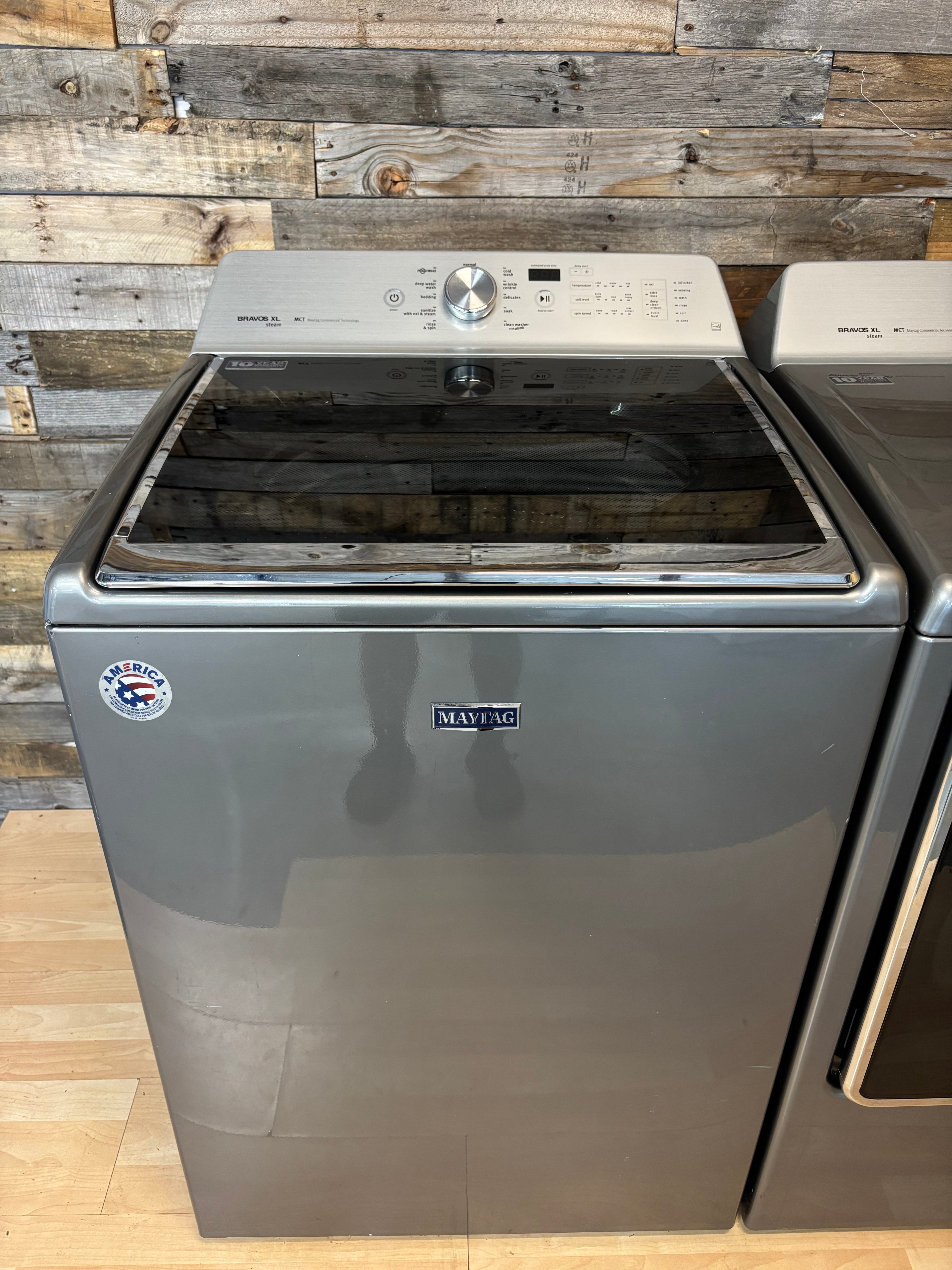 Grey Maytag Bravos XL Direct Drive Top Load Set
