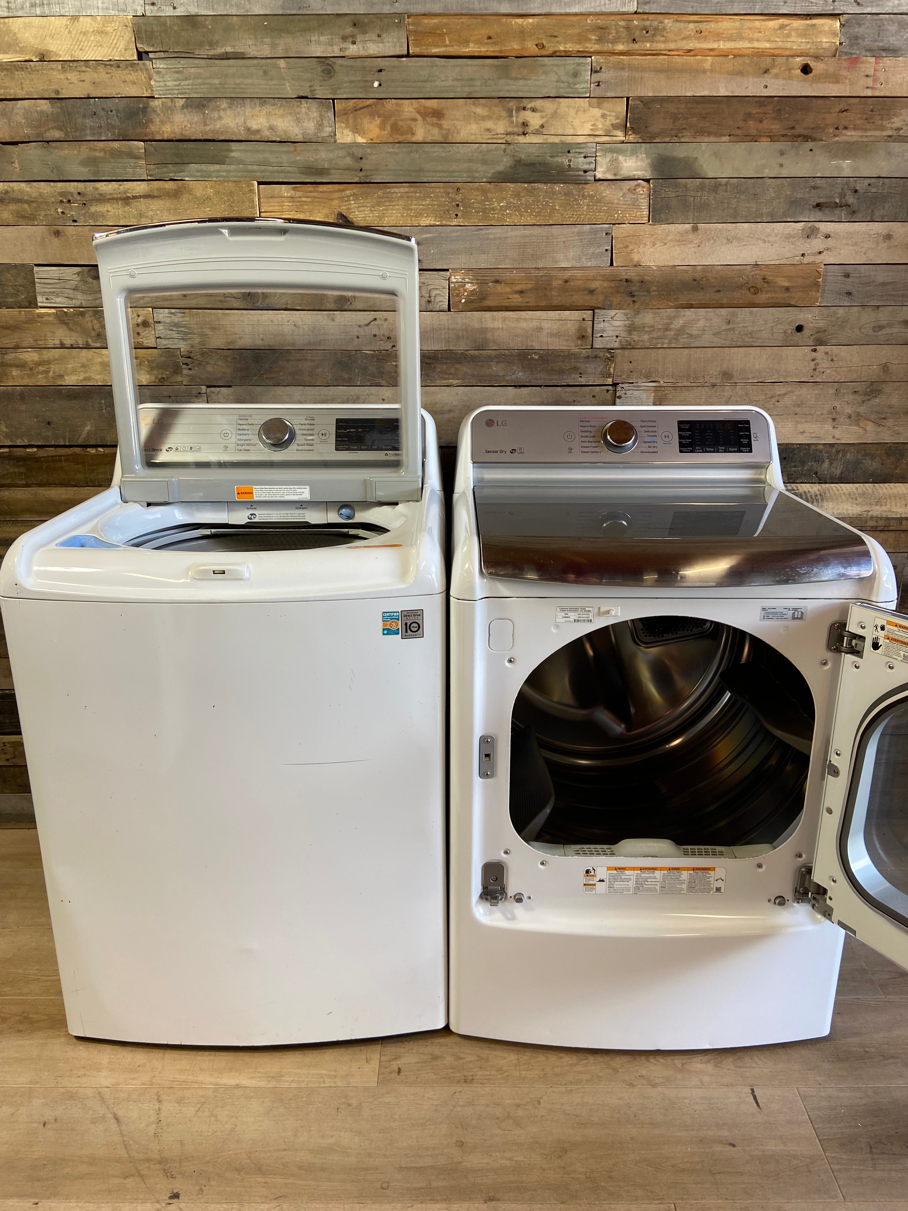 LG White Extra Large Capacity Washer & Dryer Set 5.5 Cu. Ft. Washer / 7.3 Cu. Ft. Dryer