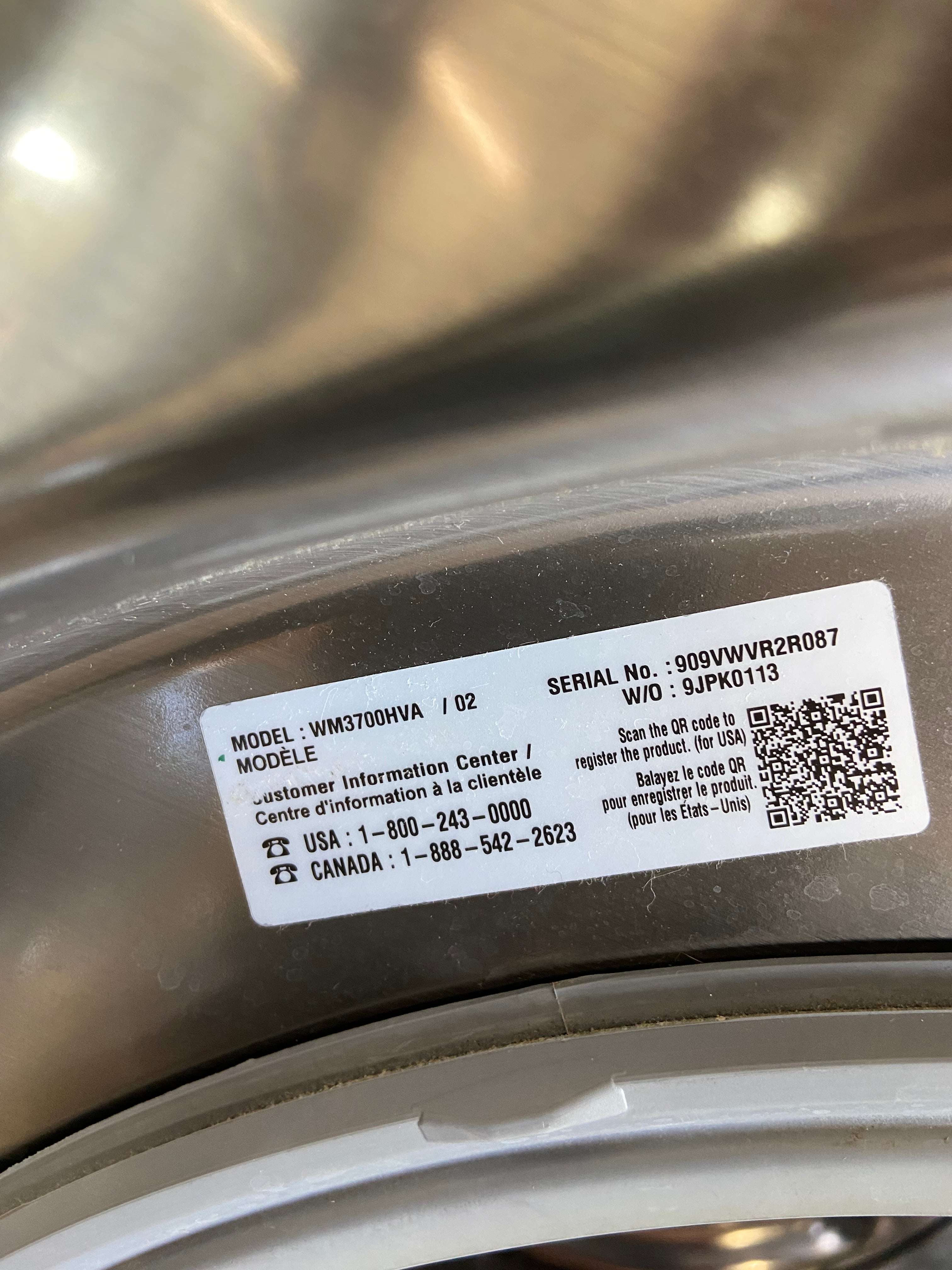 LG Stainless Front Load Washing Machine
