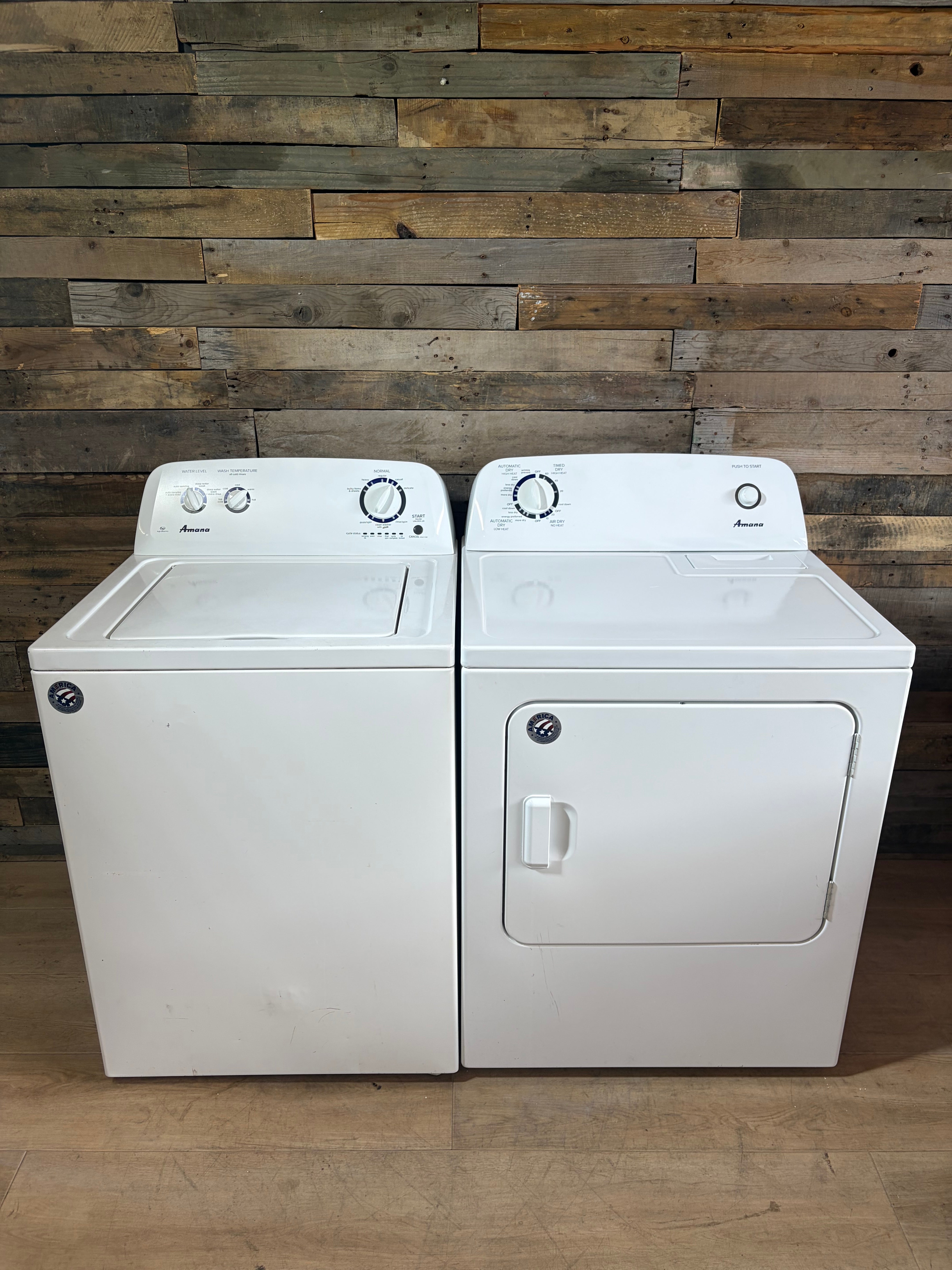 Amana White Top Load Washer Dryer Set