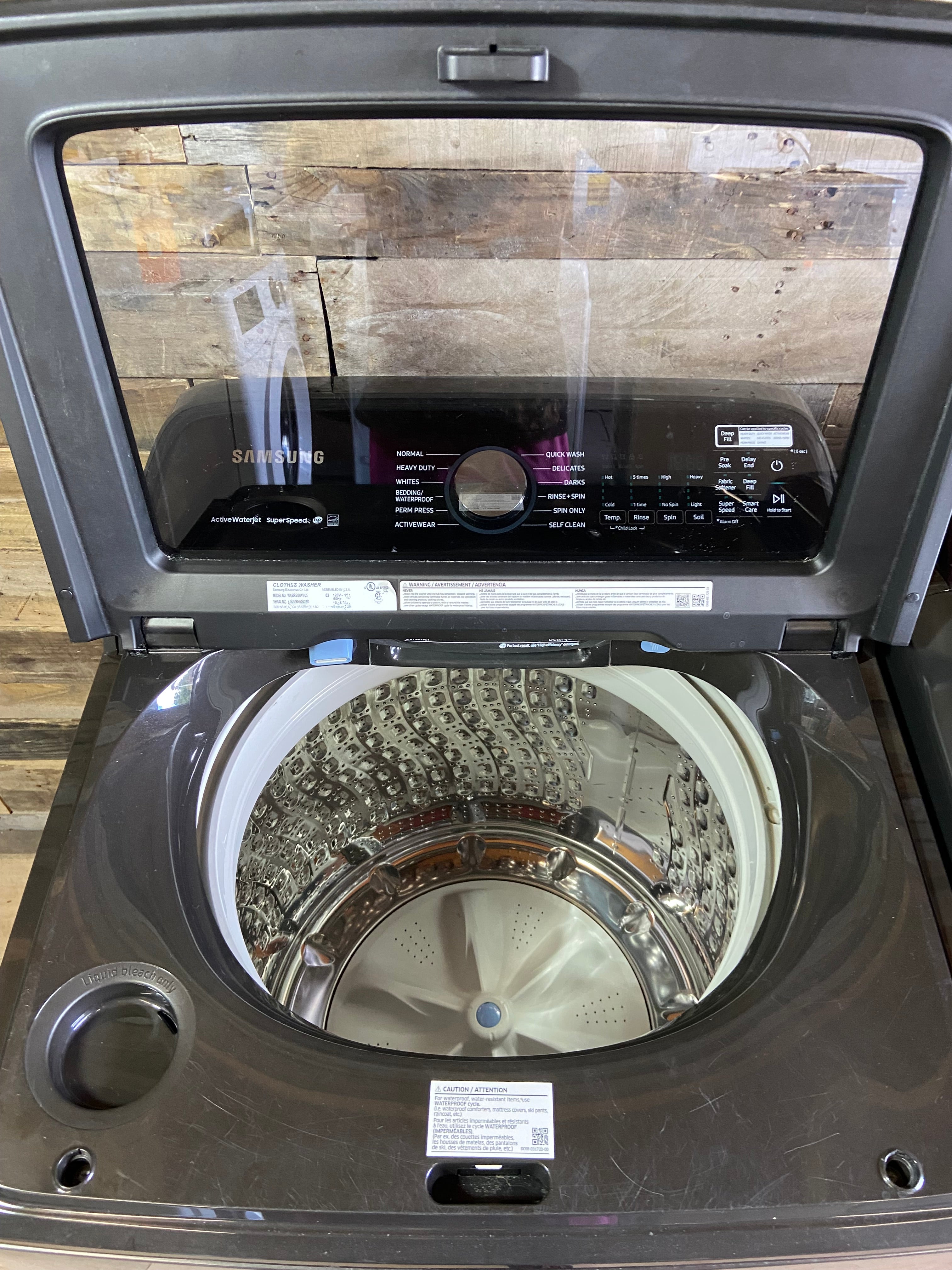Samsung Black Stainless Super Capacity Glass Top Washer & Dryer Set