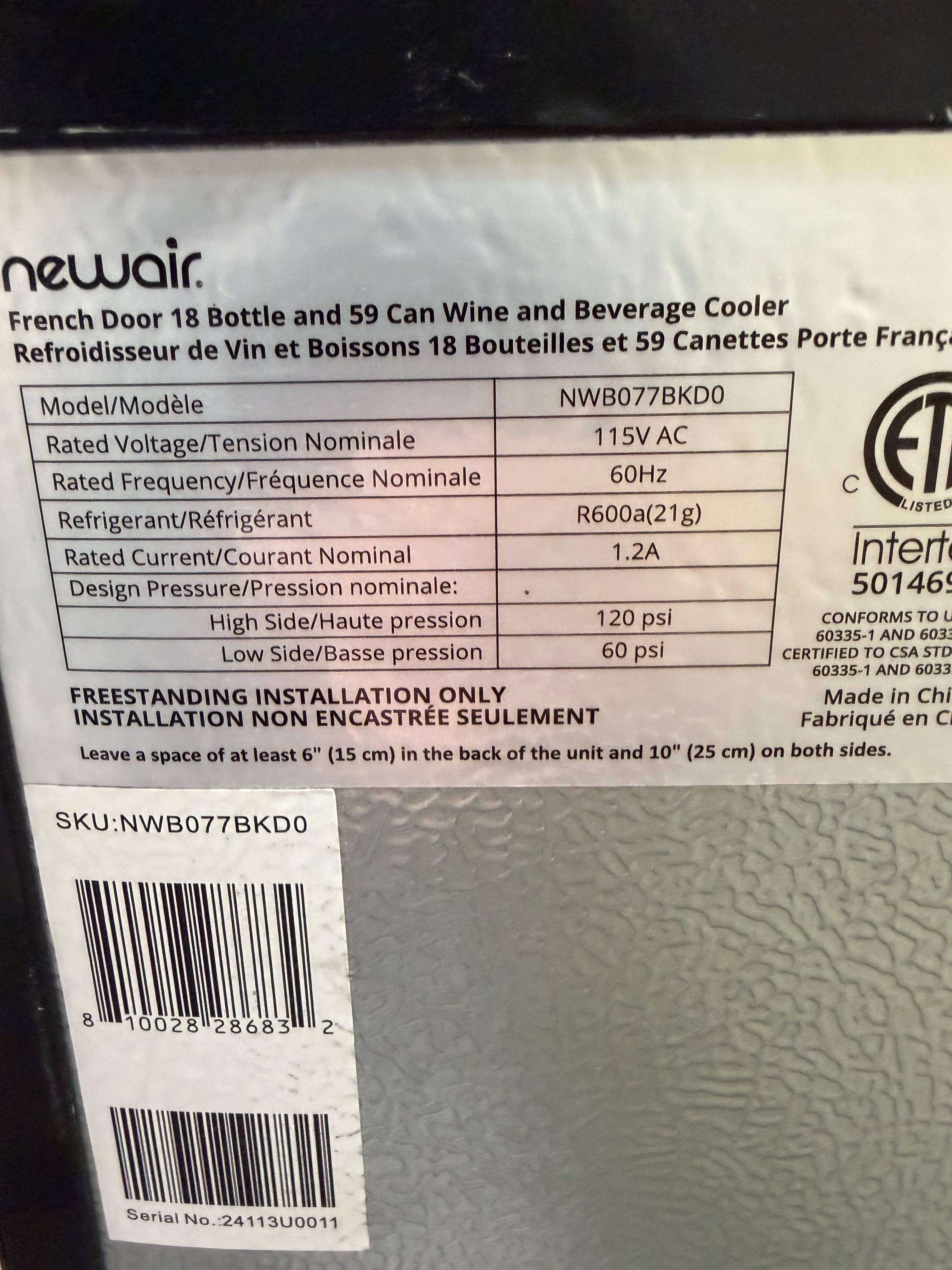 NewAir Shadow Series Dual-Zone Wine & Beverage Cooler