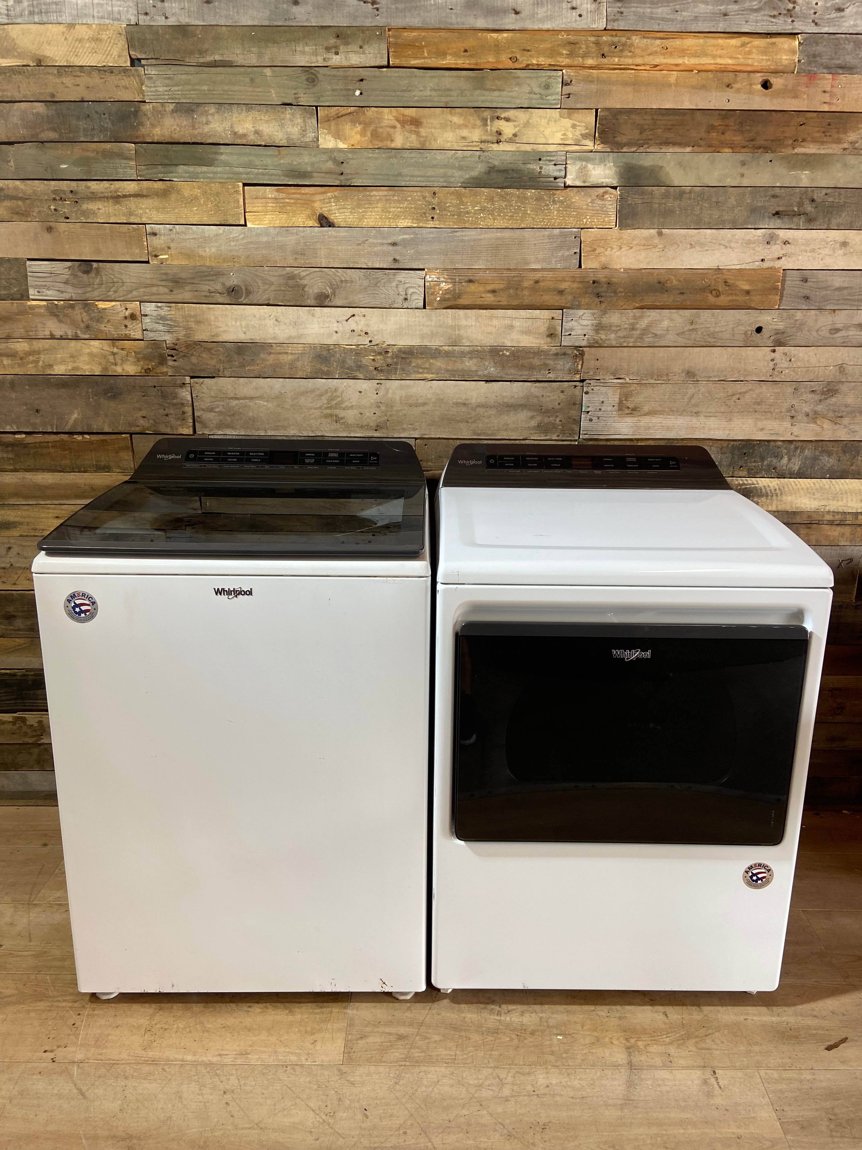 Whirlpool Glass Lid Washer & Dryer Set