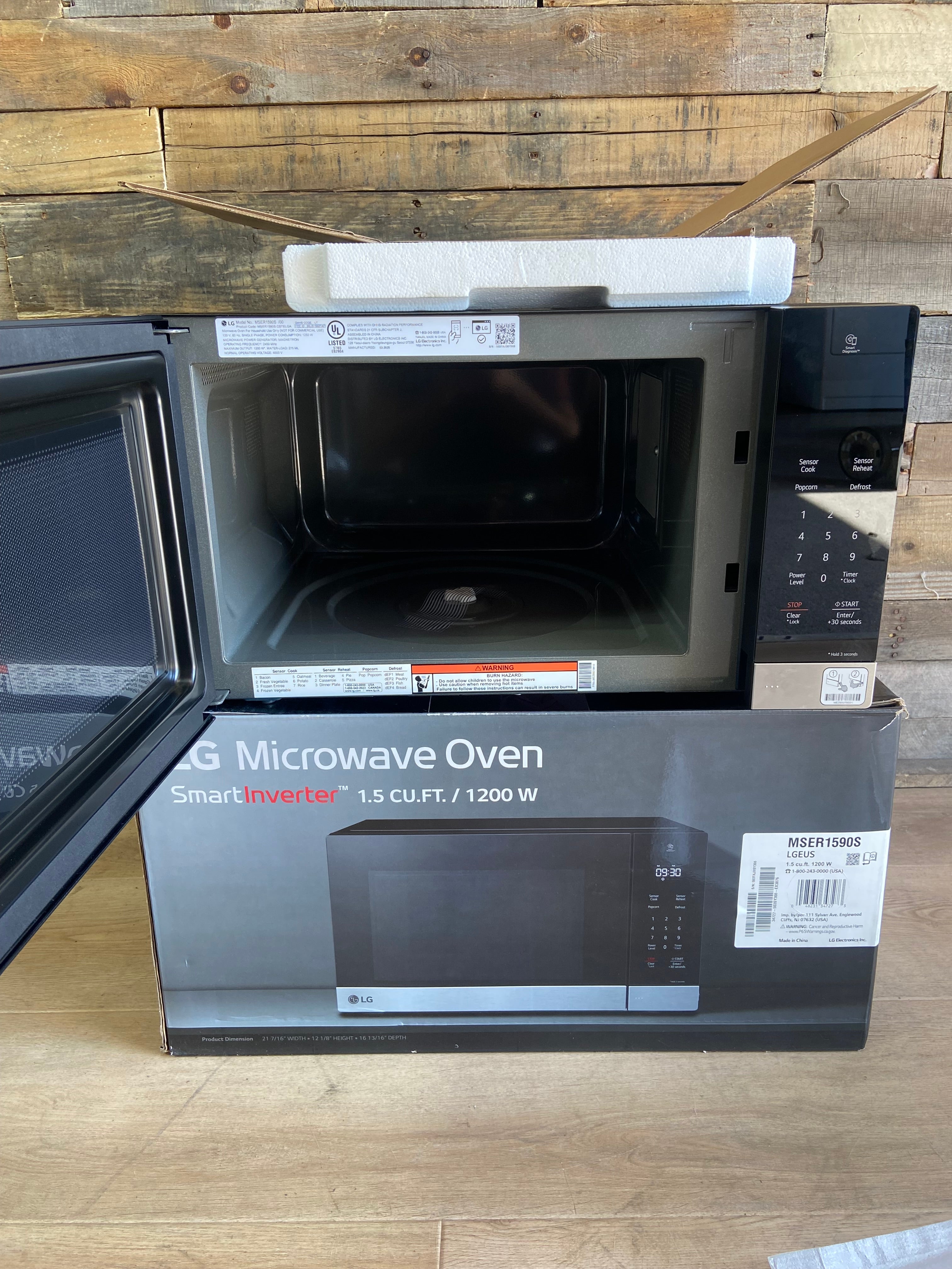 Black and Stainless 1.5 cu. ft. NeoChef™ Countertop Microwave with Smart Inverter and Sensor Cooking