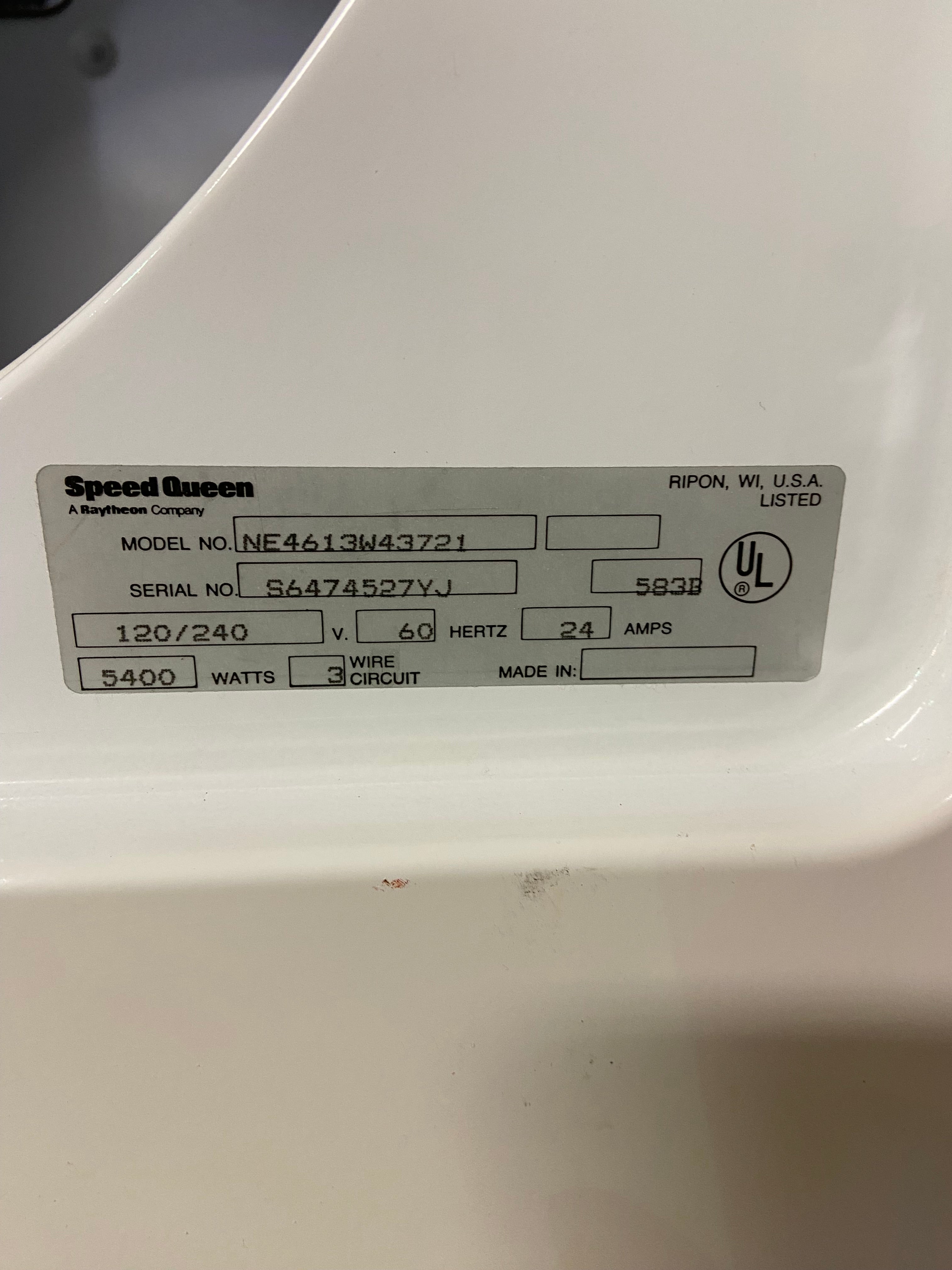 Speed Queen (Large Capacity) Washer Dryer Set