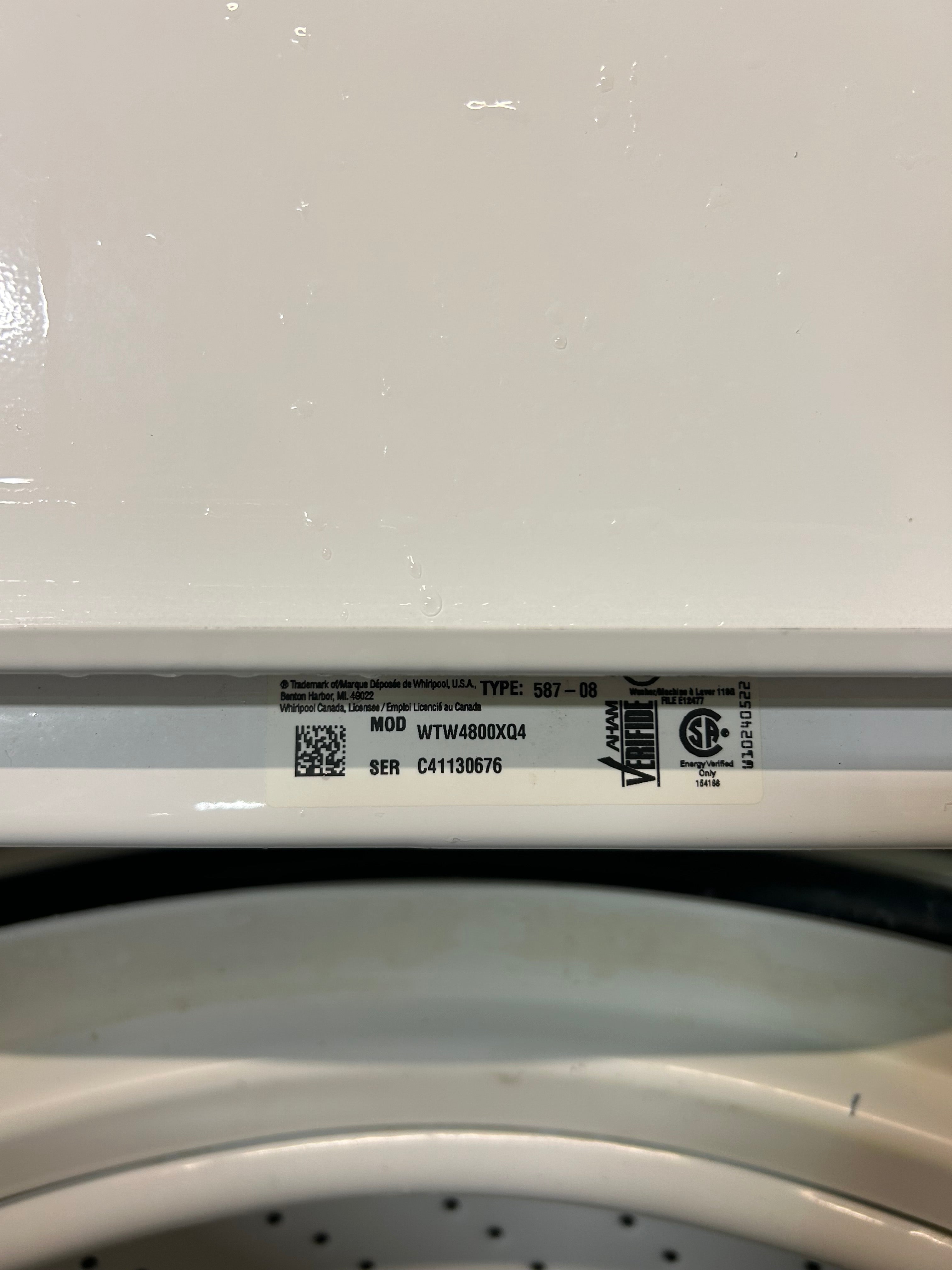 Whirlpool White Top Load Set