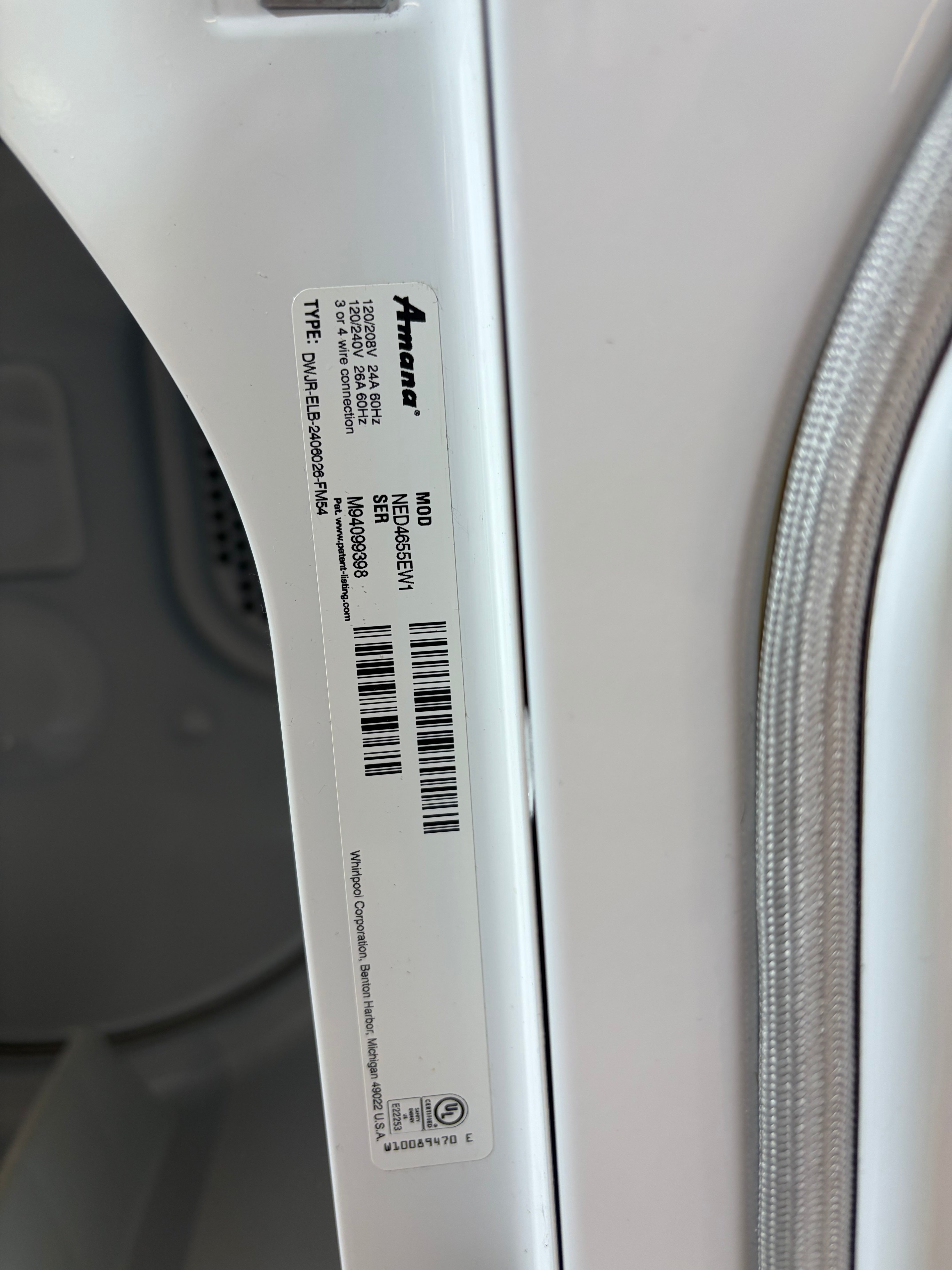 Amana White Top Load Washer Dryer Set