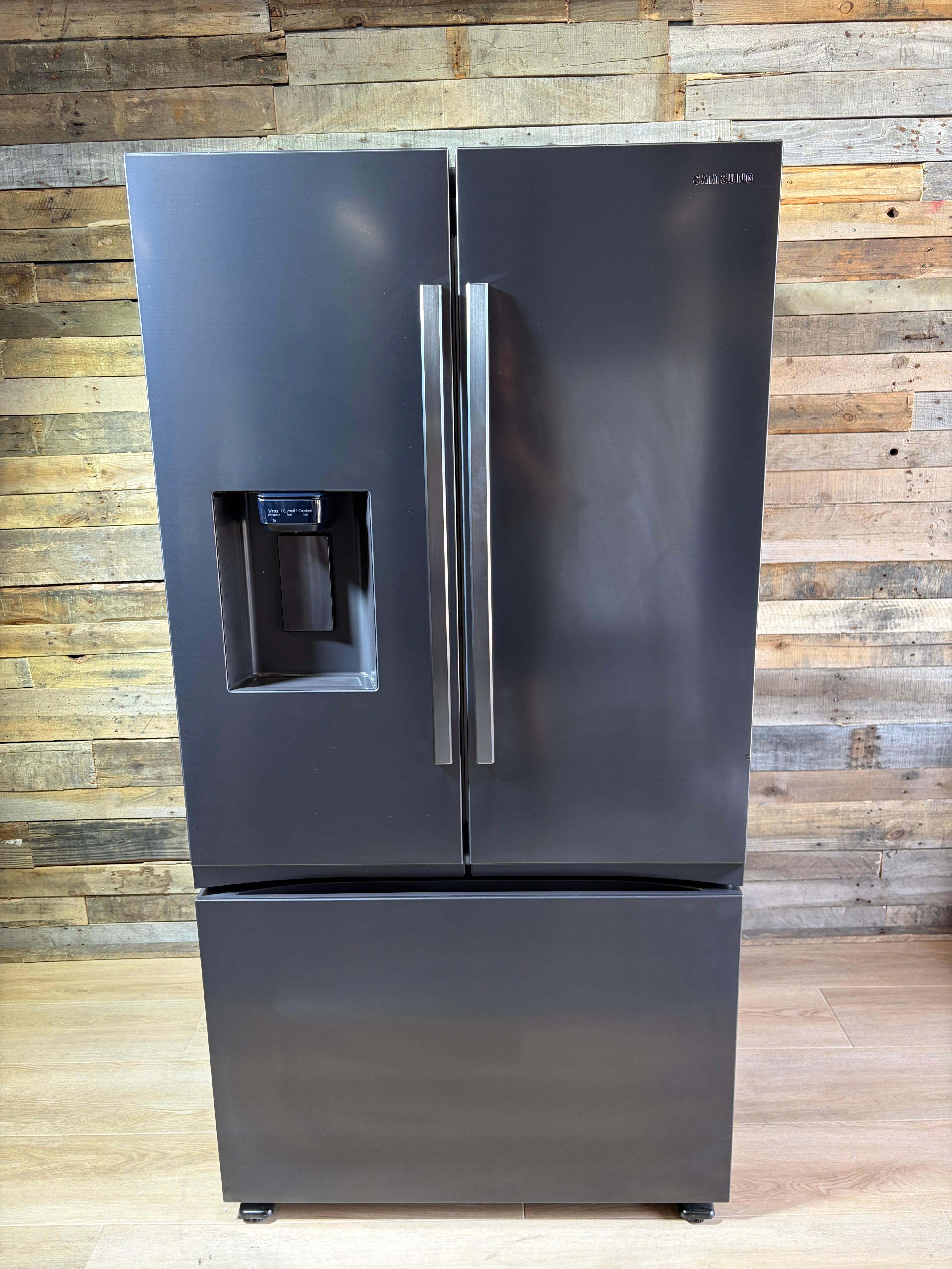 Samsung – 31 Cu. Ft. Mega Capacity 3-Door French Door Refrigerator with Four Types of Ice (Matte Black Steel)