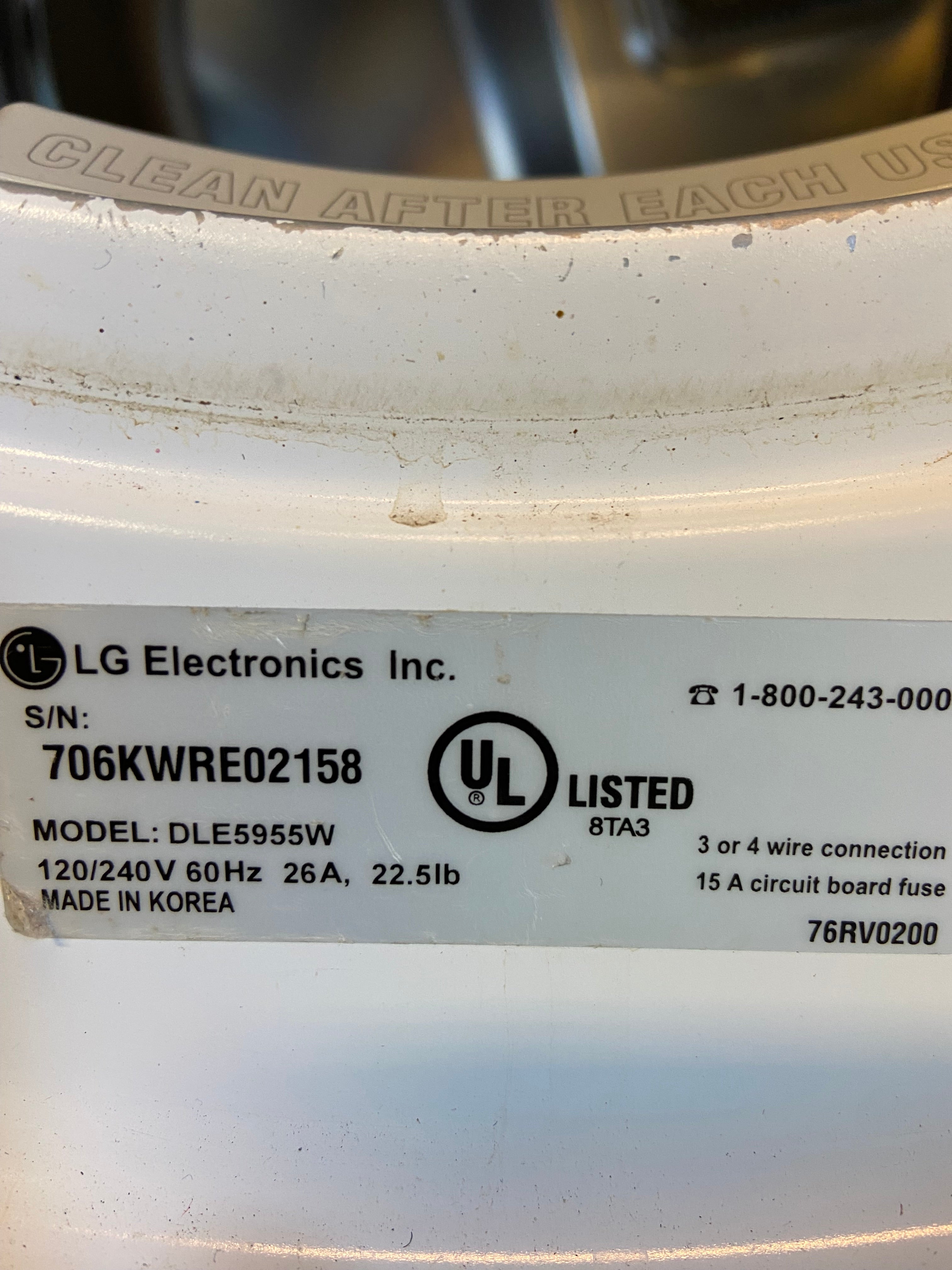 LG Ultra Capacity Front Load Style Dryer