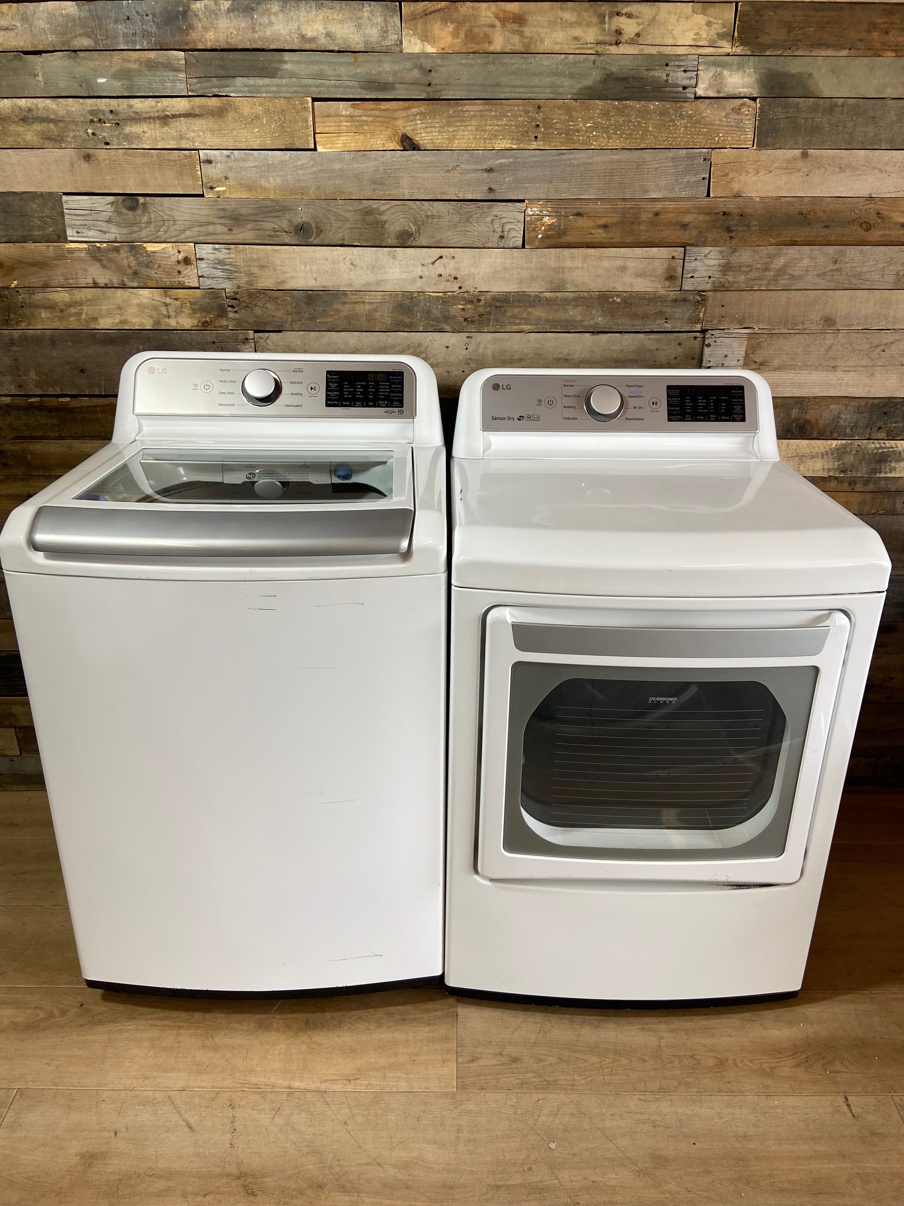 LG Top Load Glass Lid Washer & Dryer Set