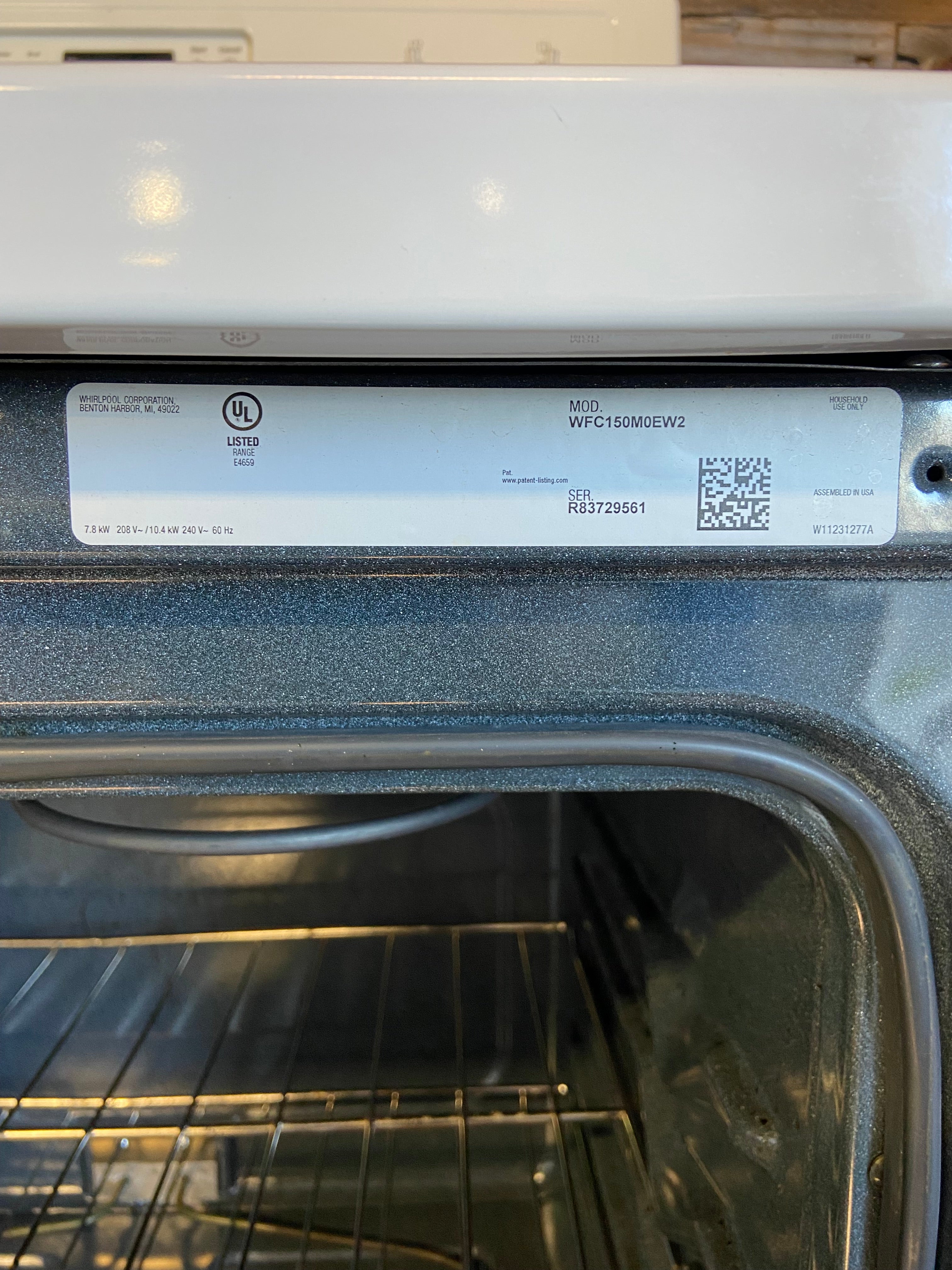 White Whirlpool Coil Top Range