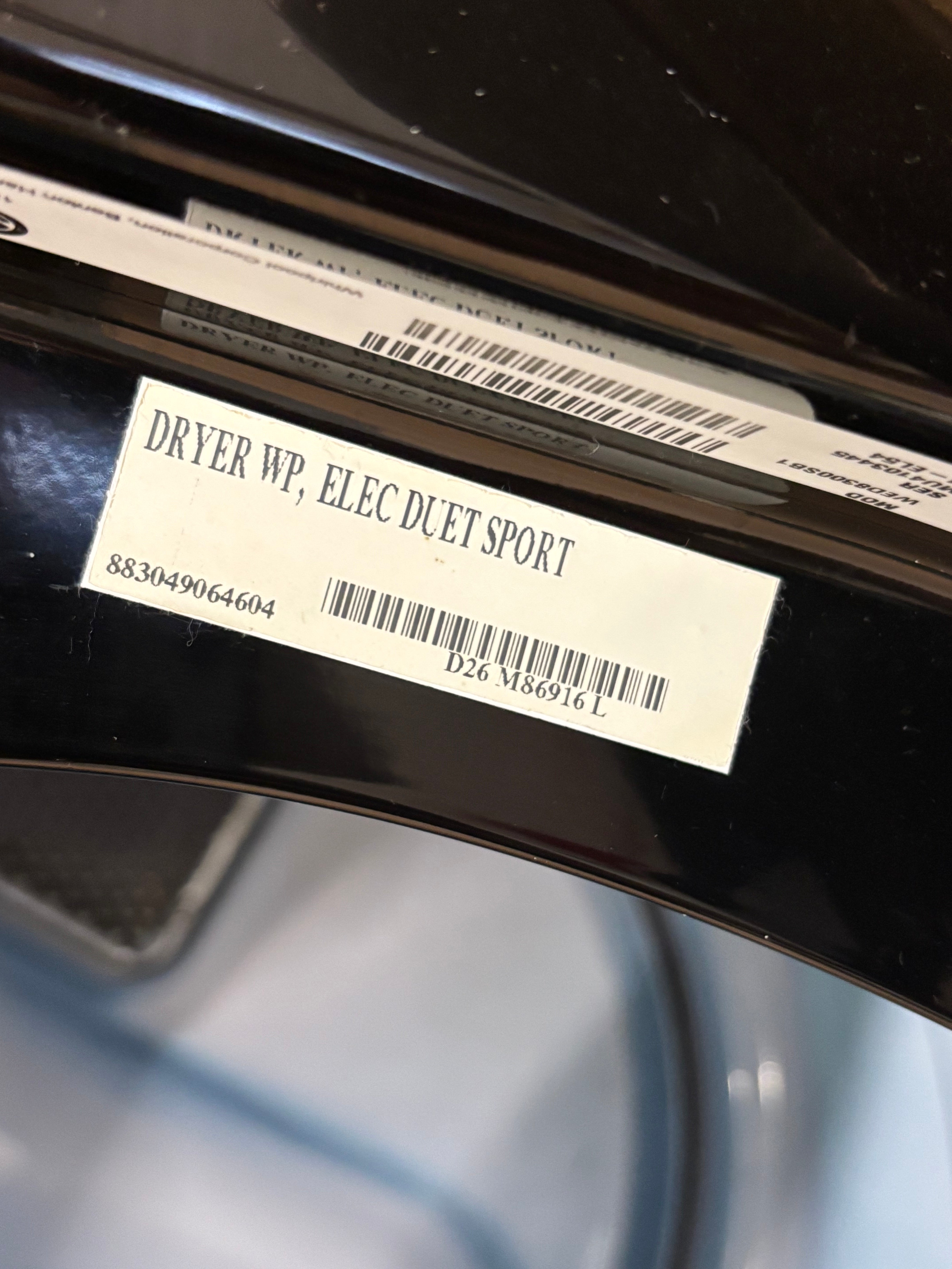 Black Whirlpool Duet Dryer