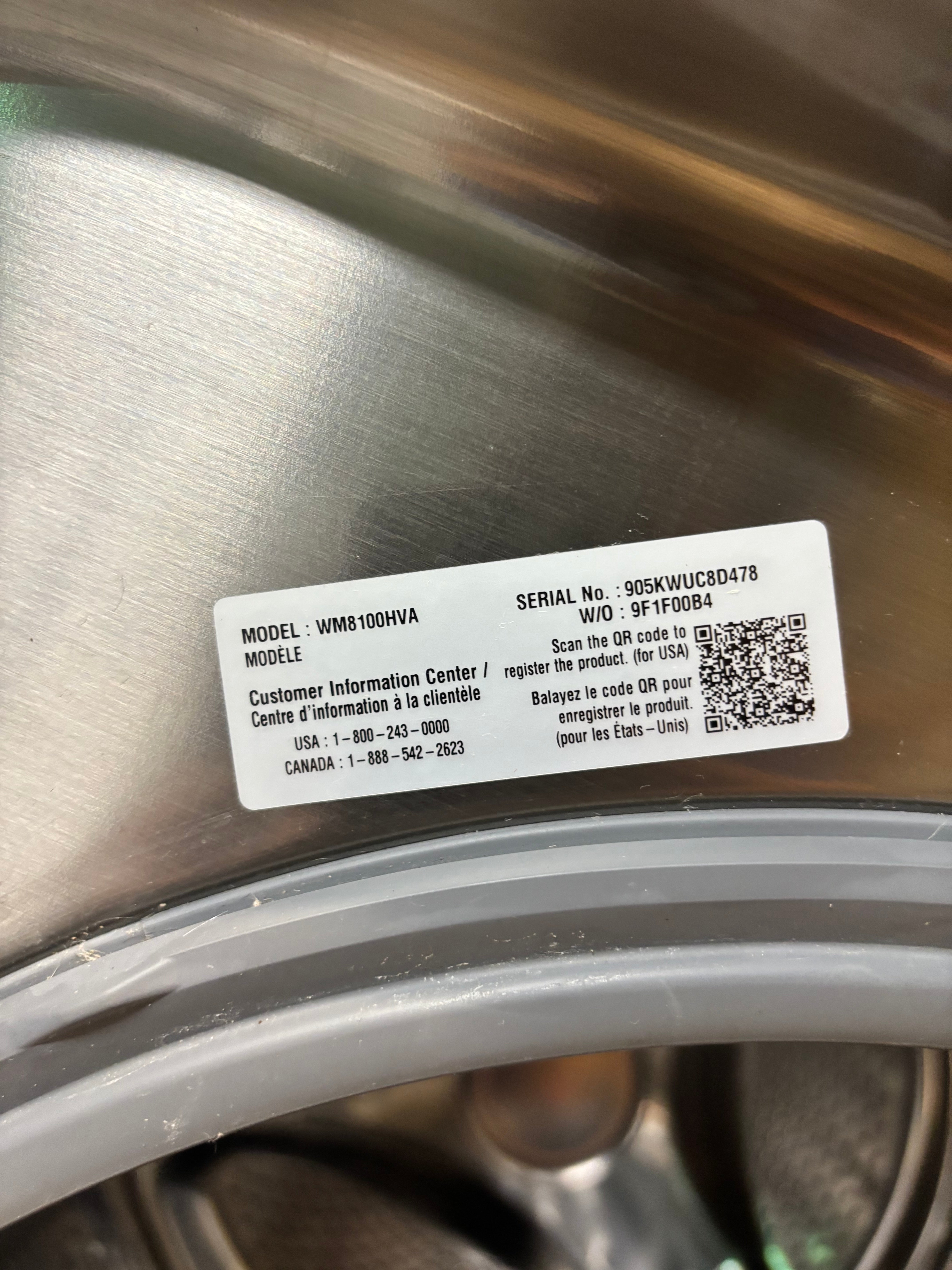 LG Silver Front Load Washer