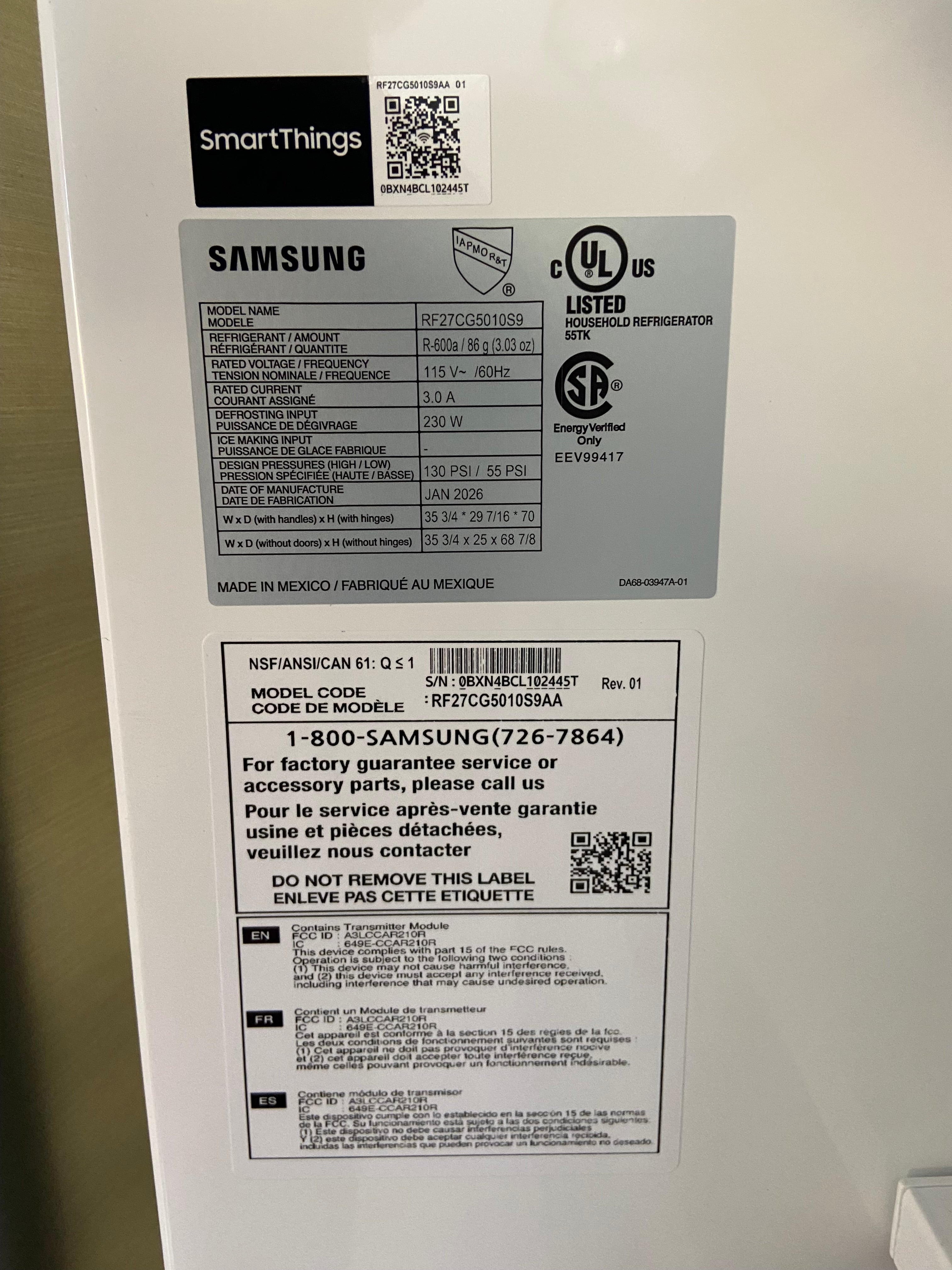 Samsung Counter-Depth Mega Capacity 27-cu ft 3 -Door 36-in Wide with Dual Ice Maker