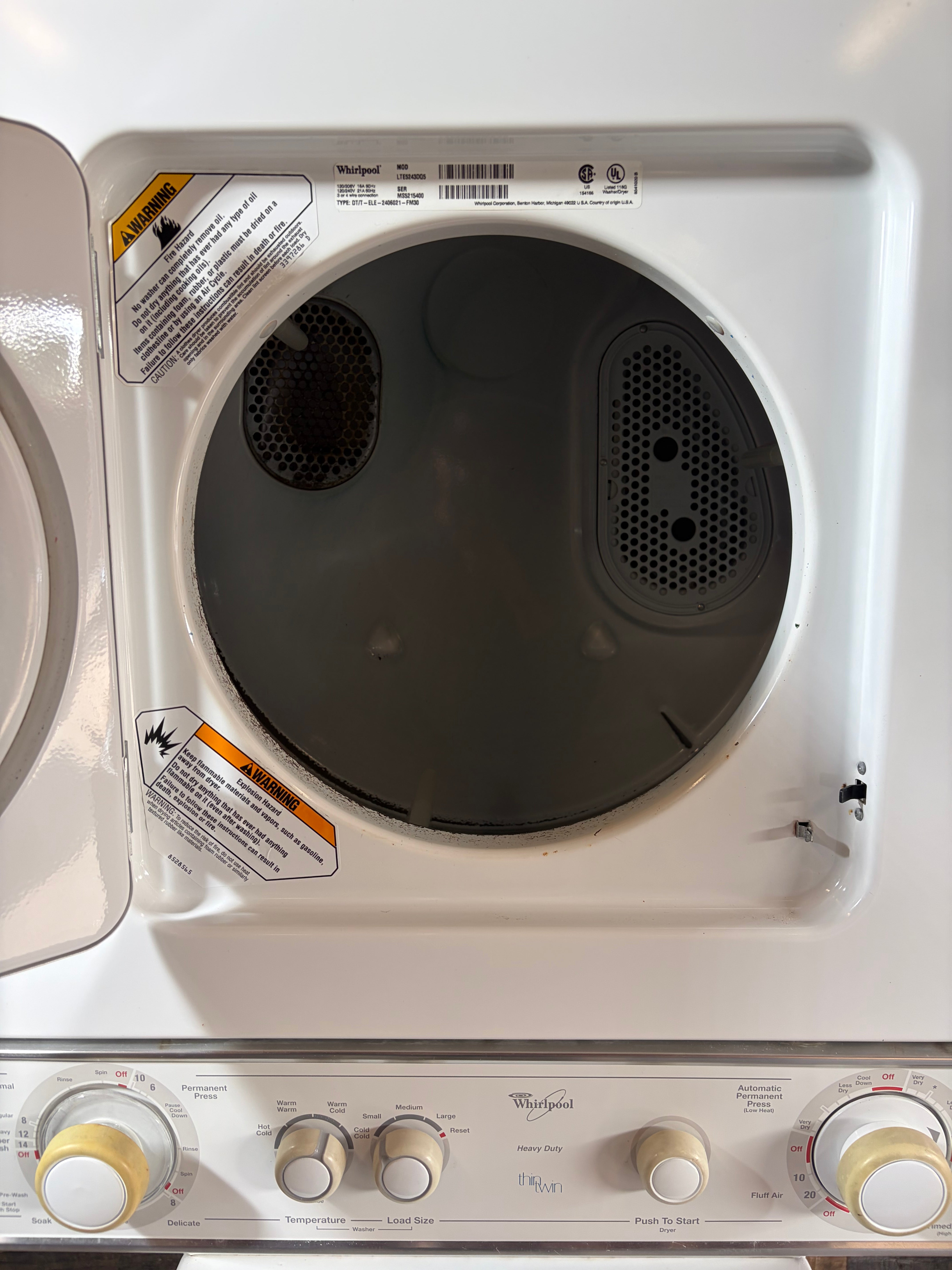 Whirlpool Thin Twin 24 Inch Stackable