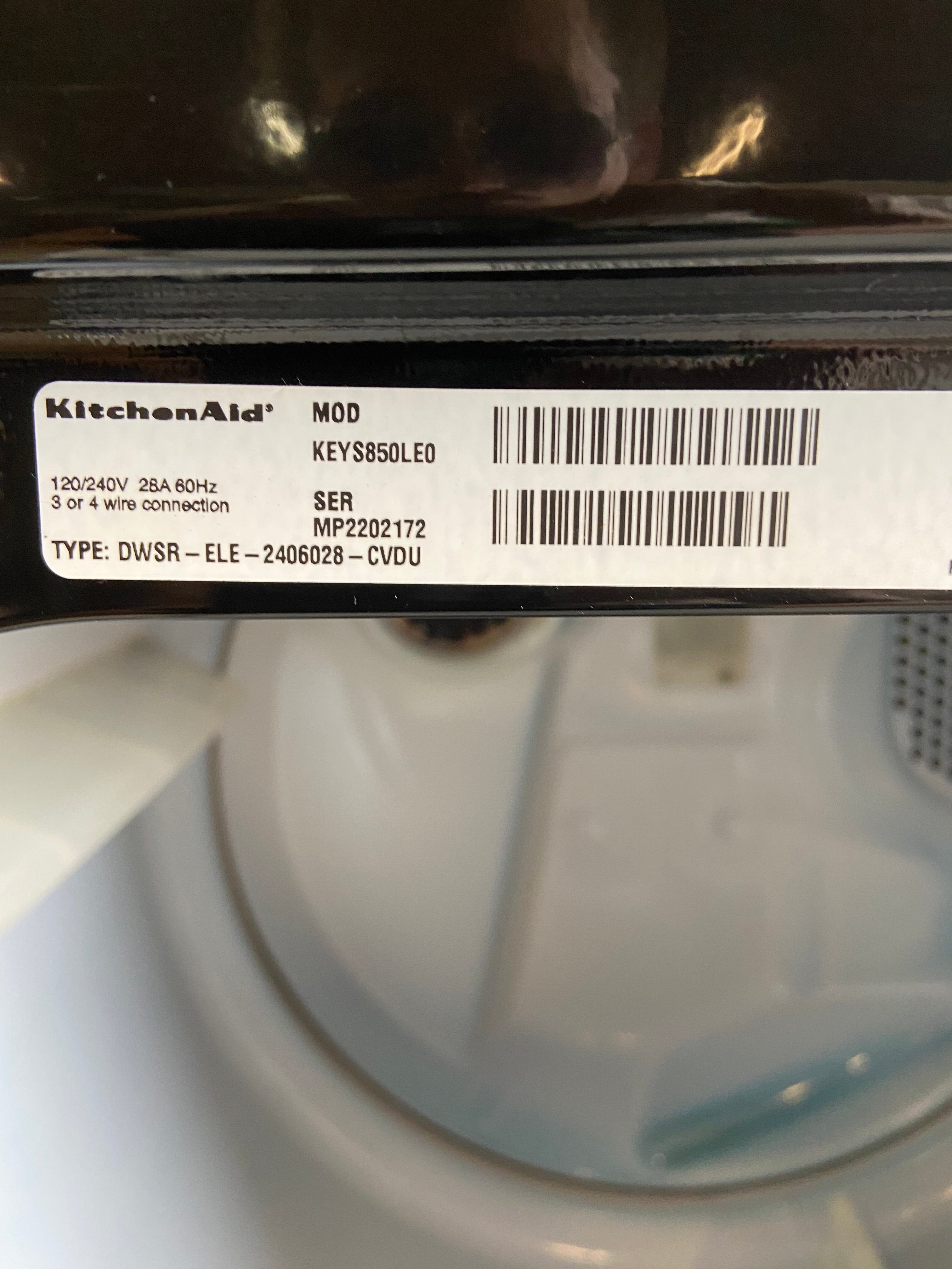 Black KitchenAid Dryer