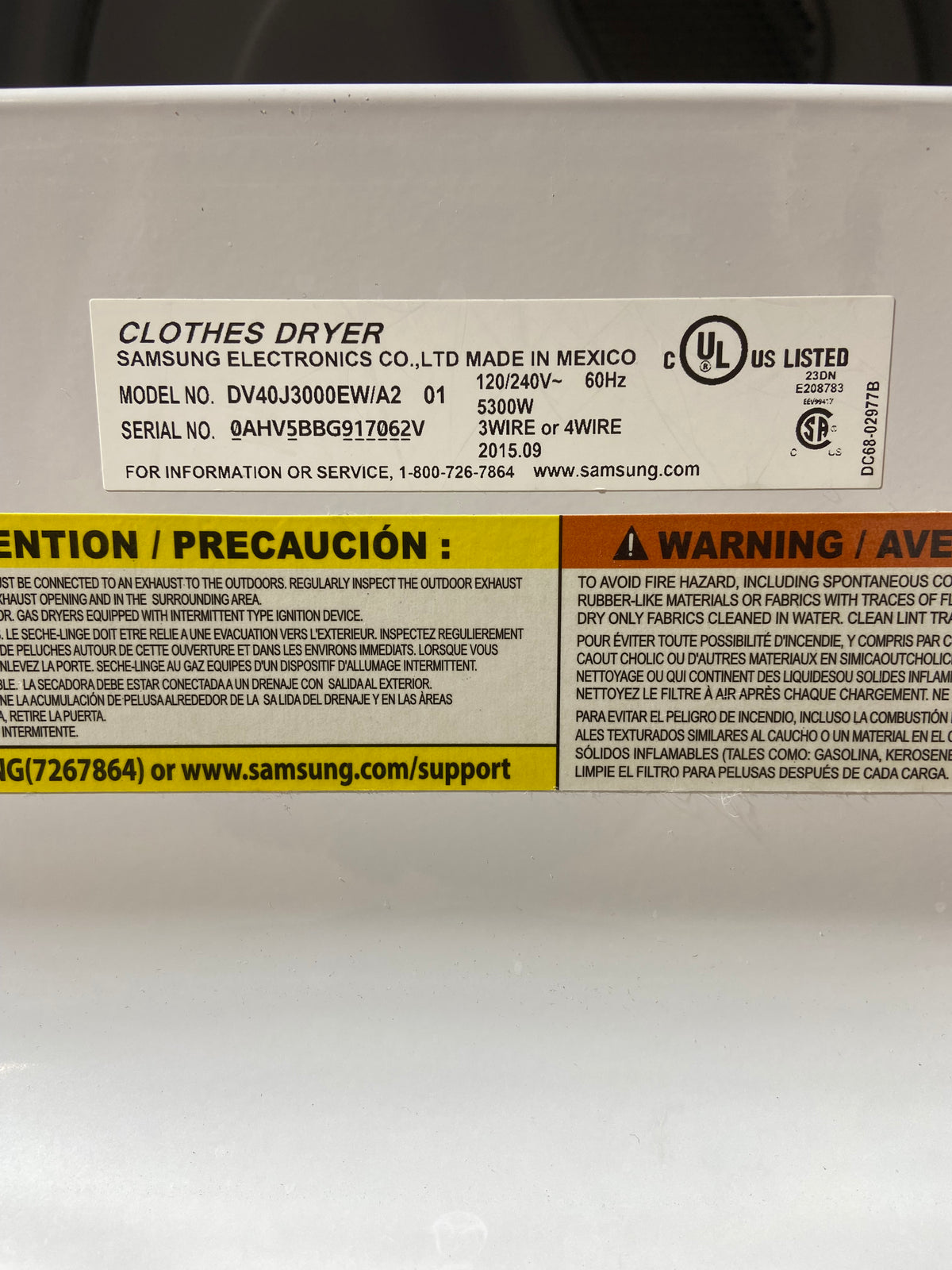 Samsung Large Capacity Washer & Dryer Set