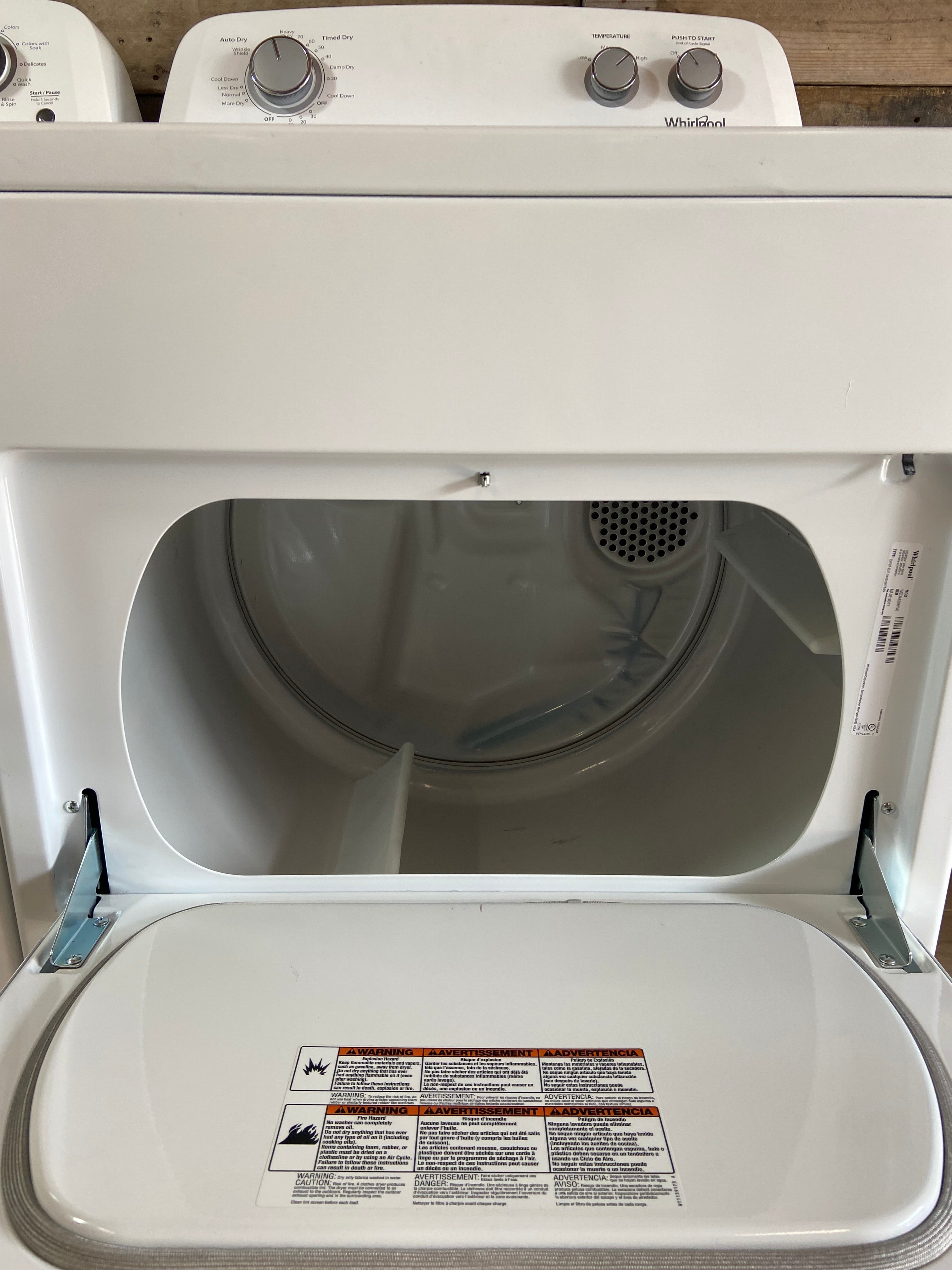 Whirlpool Top Load Stainless Steel Drum Washer Dryer Set