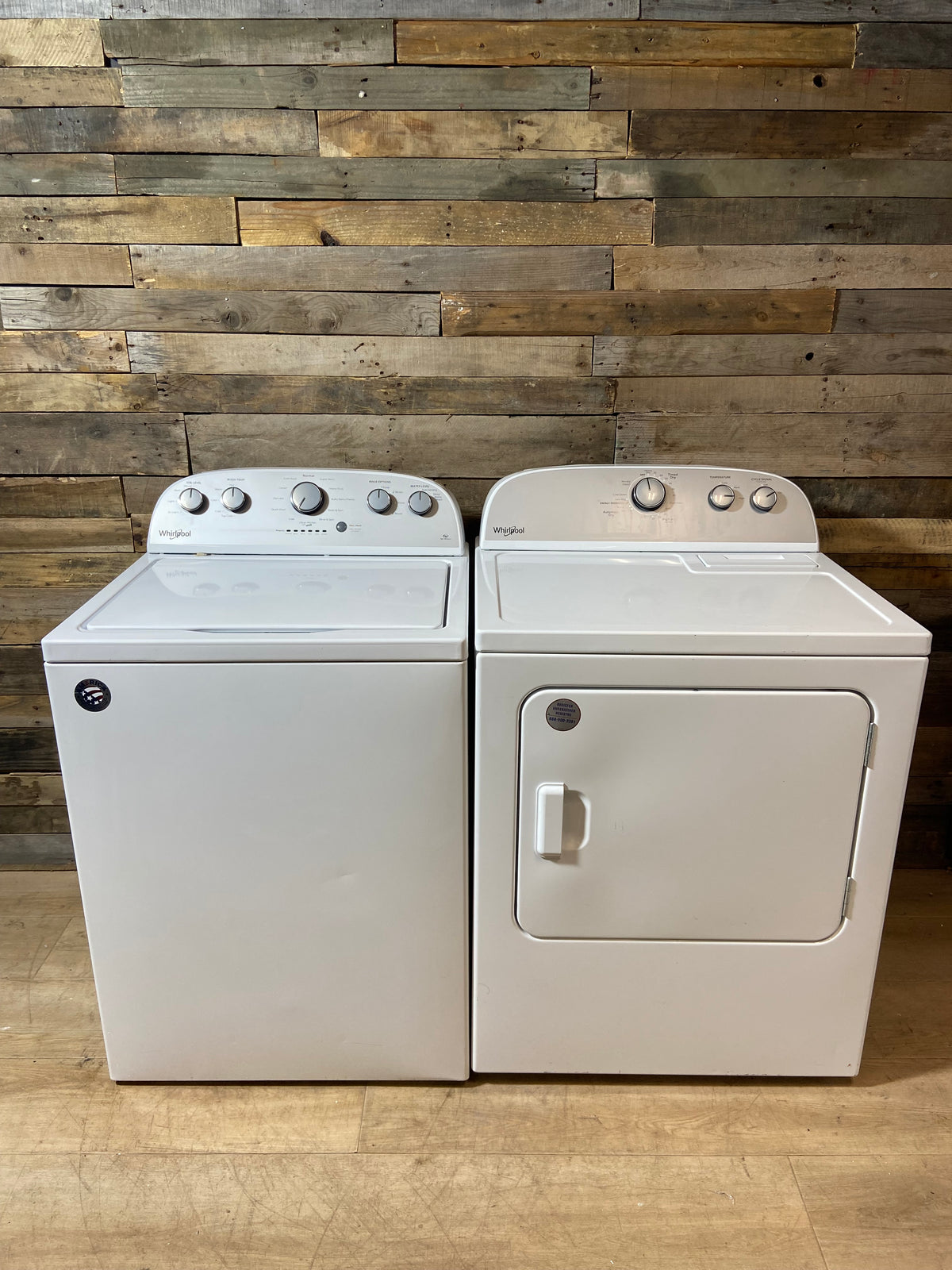 Whirlpool Top Load Grey Panel Washer & Dryer Set