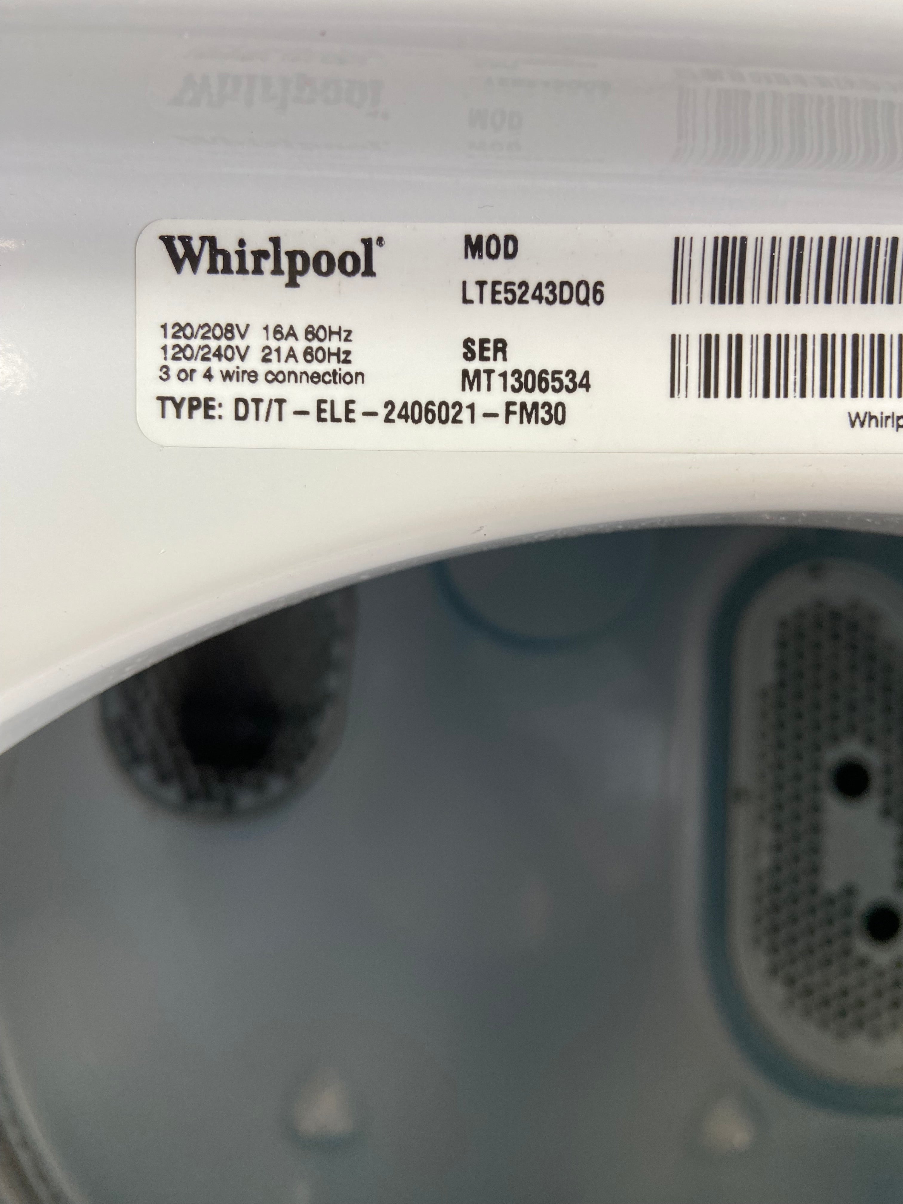 Whirlpool Thin Twin 24inch Stackable (240v)