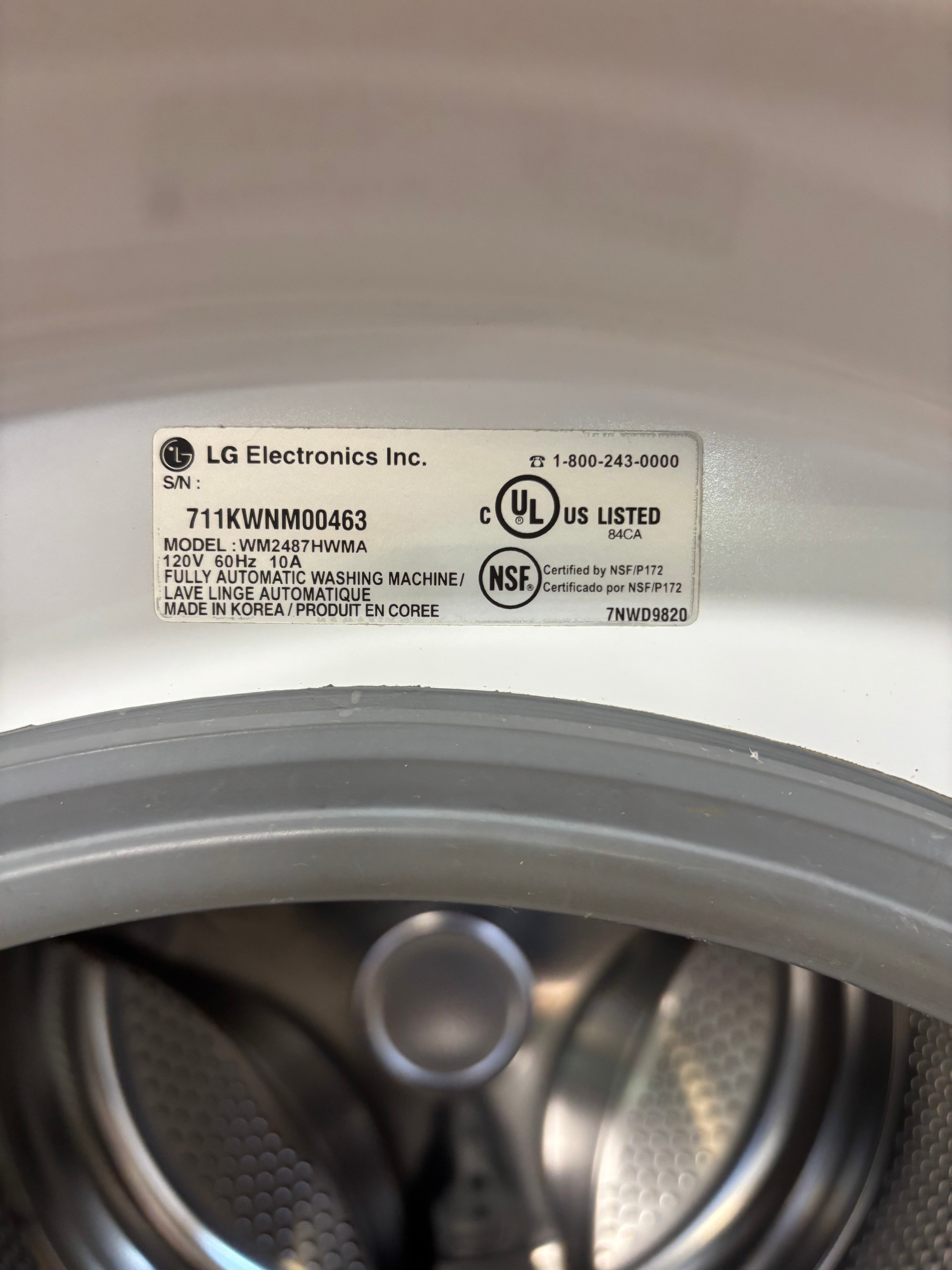 White Lg Steam Front Load Set
