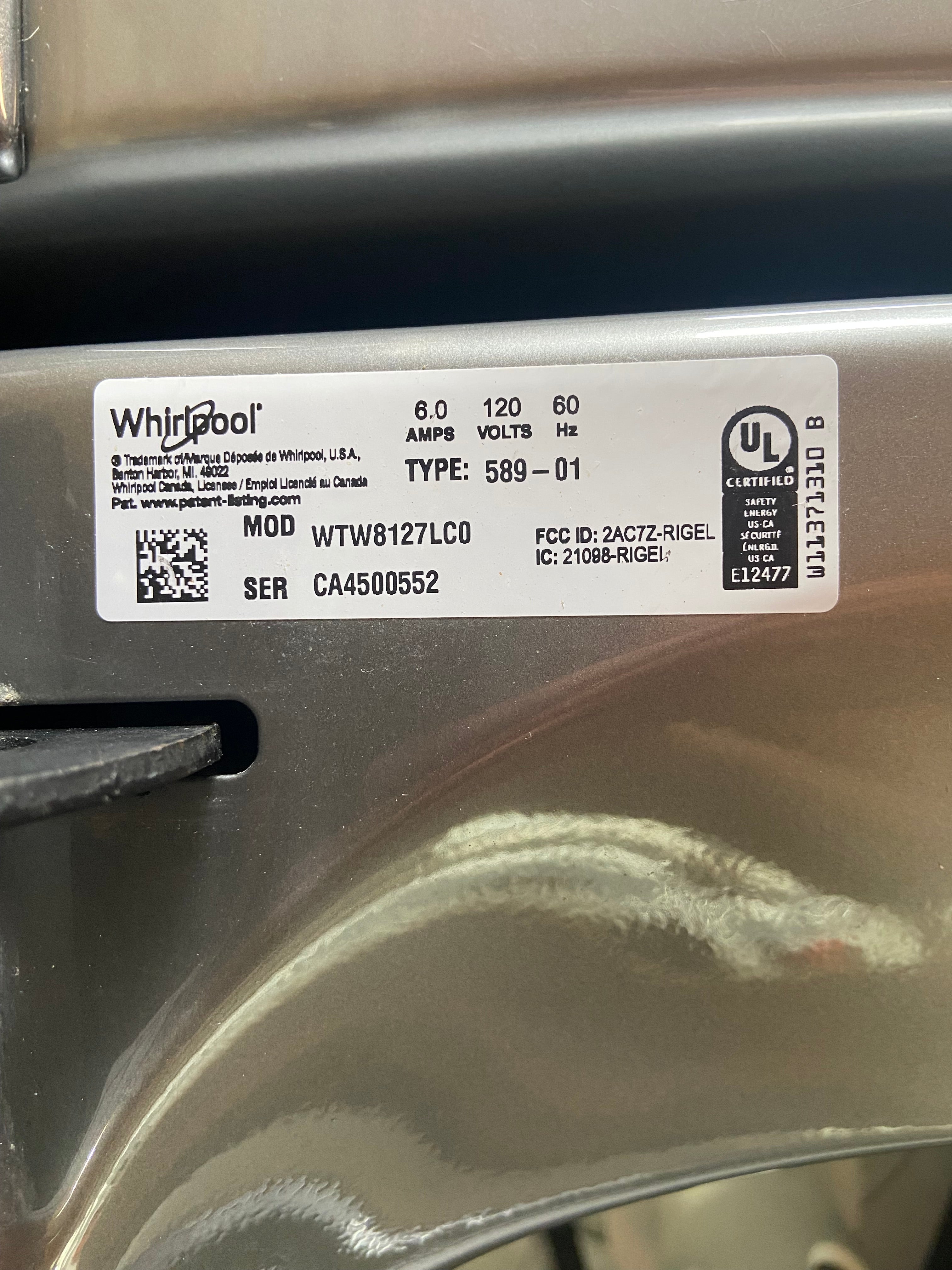 Whirlpool Grey Load & Go Washer Dryer Set with 2-in-1 Removable Agitator