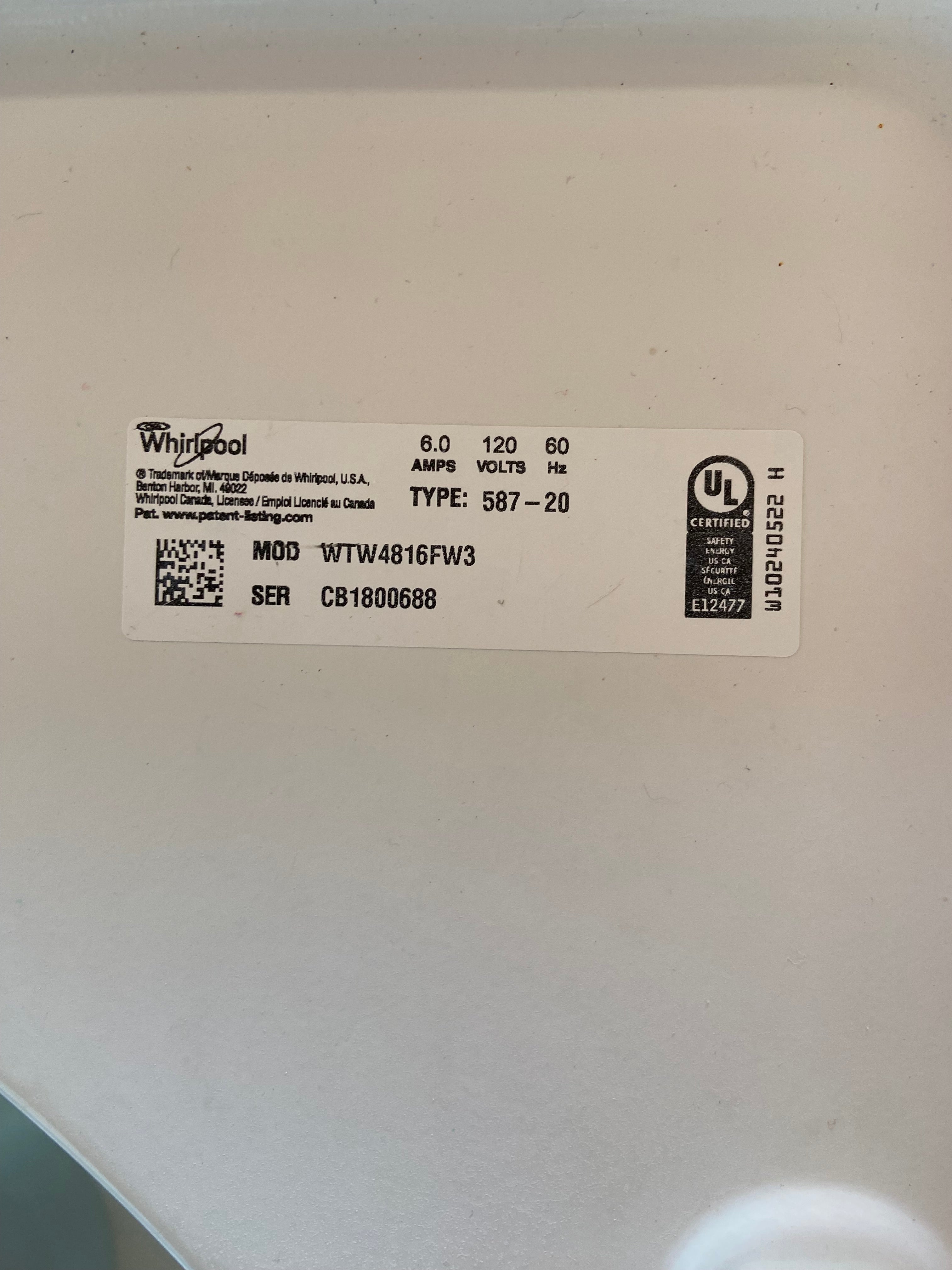 Whirlpool Top Load Washer & Dryer Set